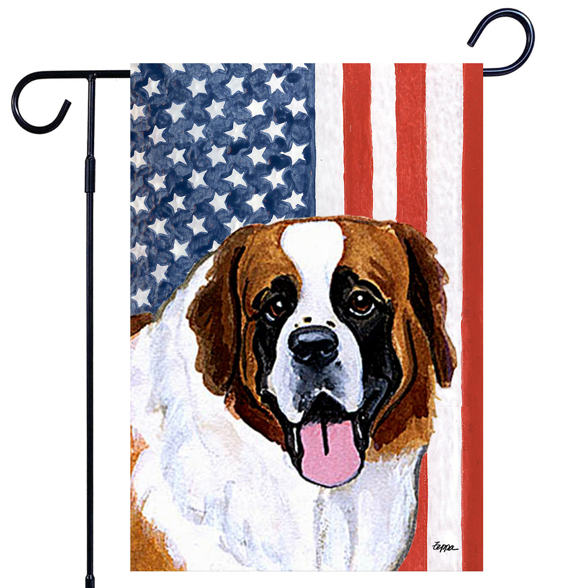 Saint Bernard Americana Garden Flag