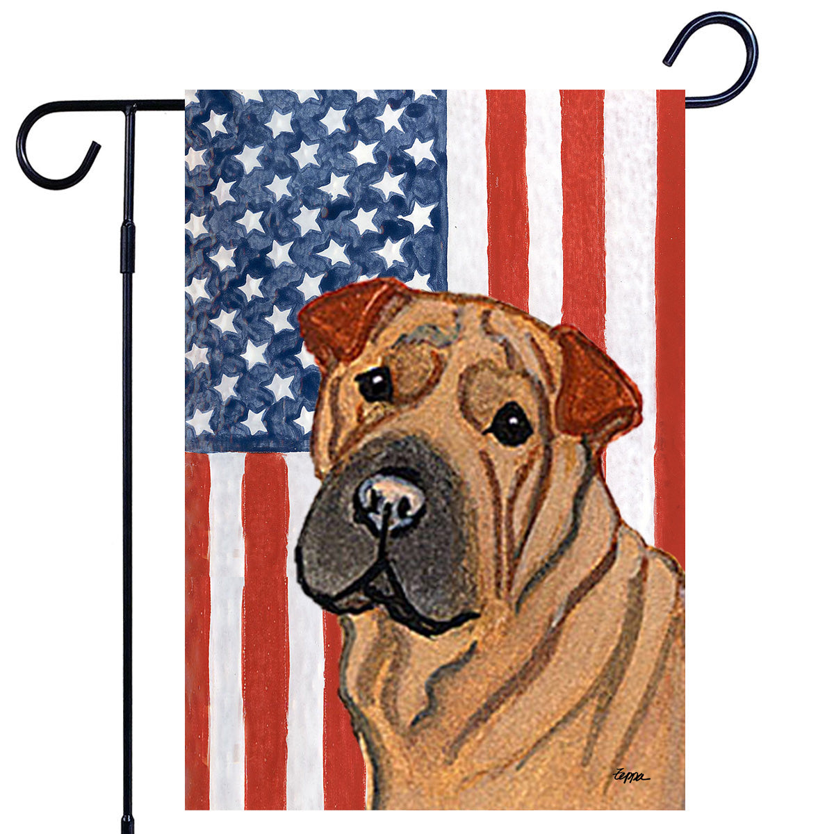 Shar-Pei Americana Garden Flag