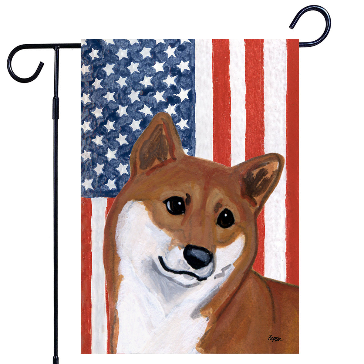 Shiba Inu Americana Garden Flag