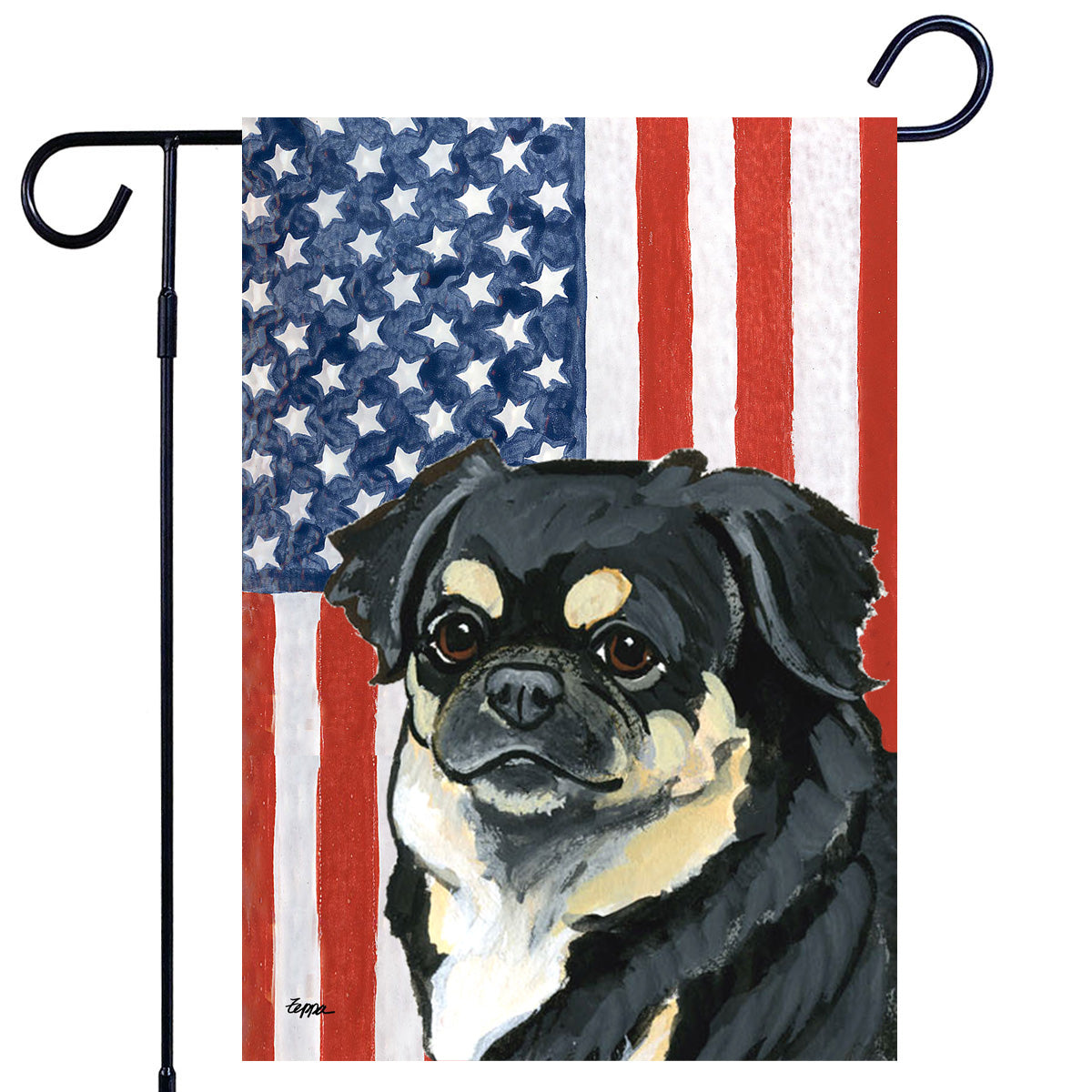 Black and Tan Tibetan Spaniel Americana Garden Flag