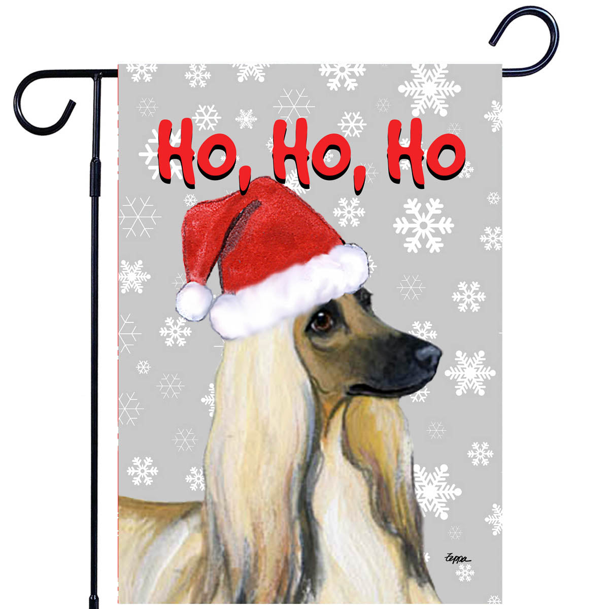 Afghan Hound Ho Ho Ho Garden Flag