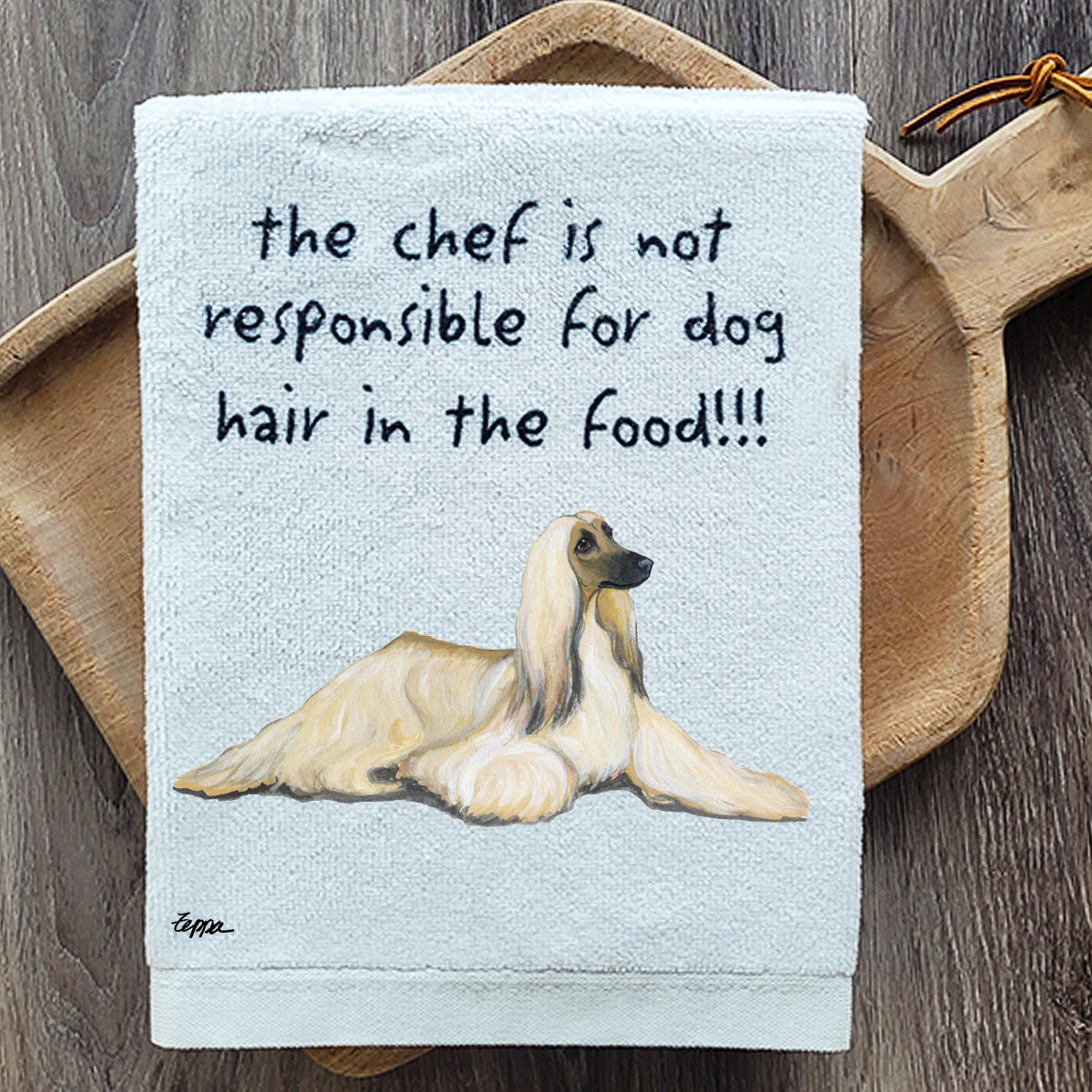 Pawsitively Adorable Afghan Hound Kitchen Towel