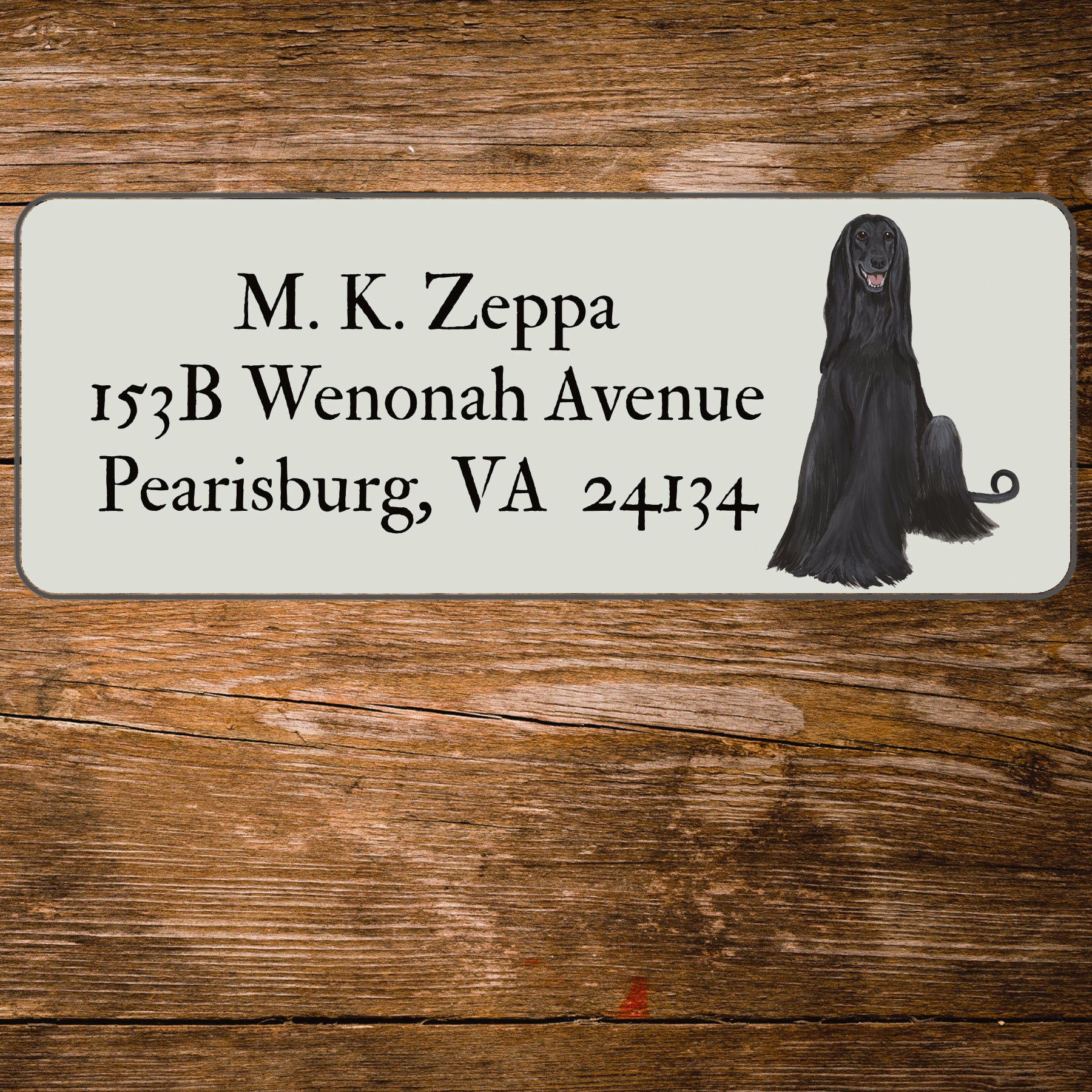 Afghan Hound Return Address Label