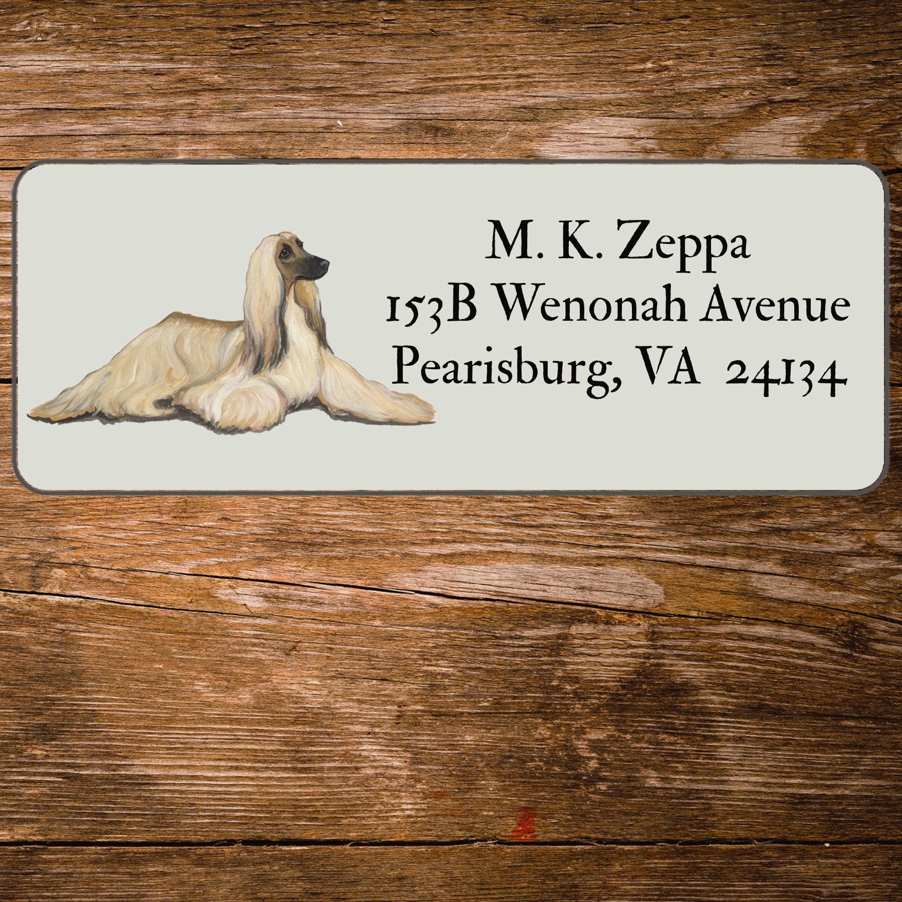 Afghan Hound Return Address Label