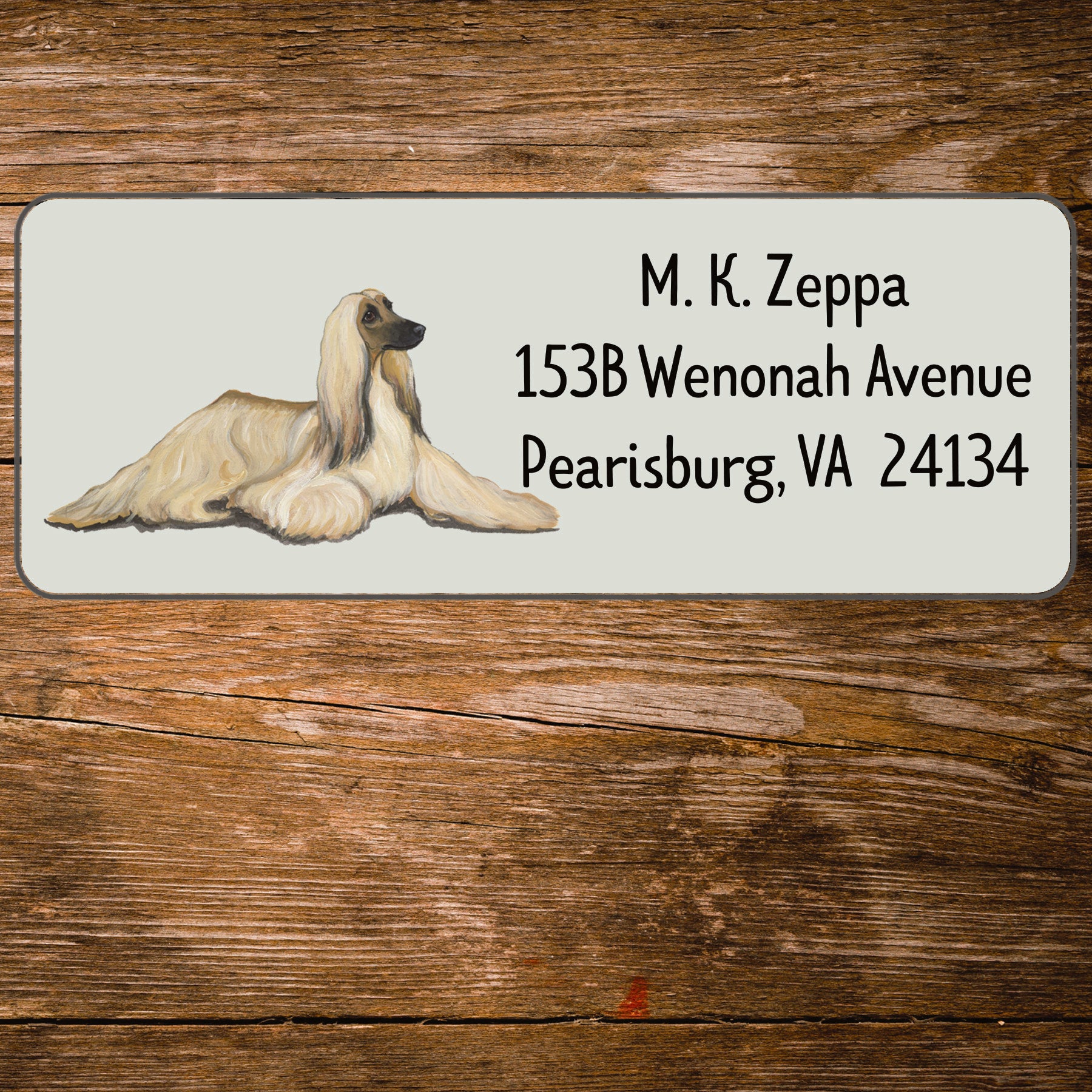 Afghan Hound Return Address Label