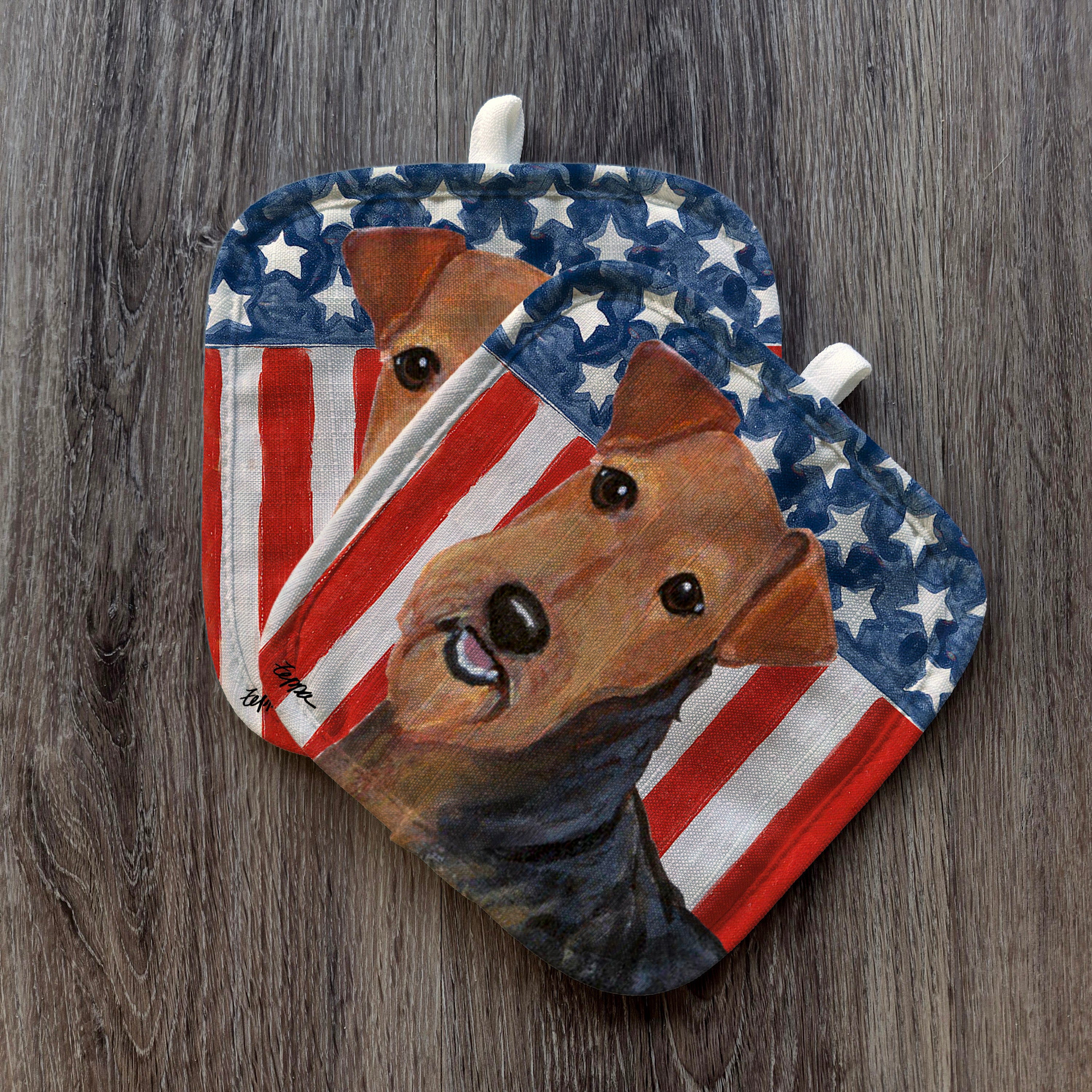 Airedale Americana Pot Holder Set