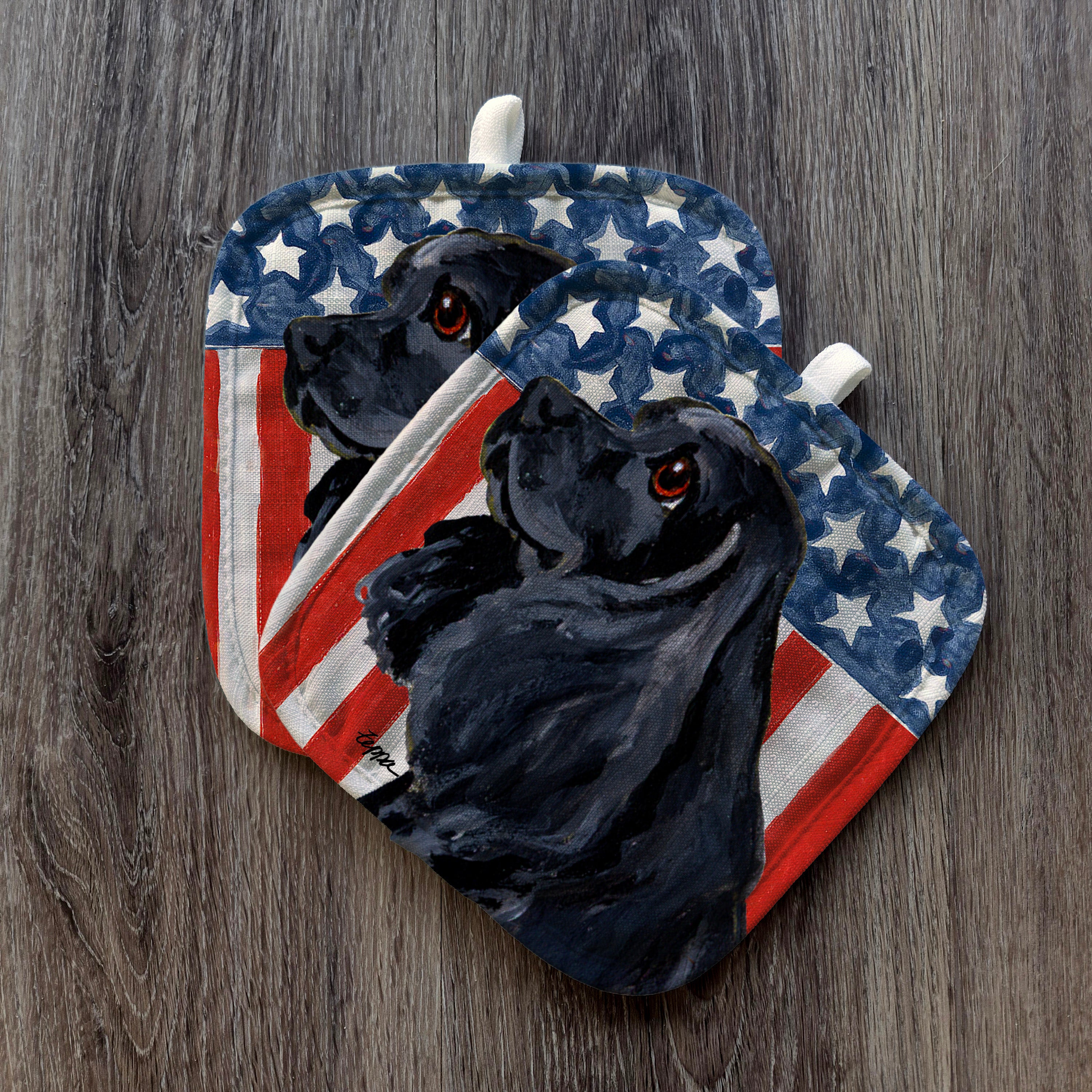 Black Cocker Spaniel Americana Pot Holder Set