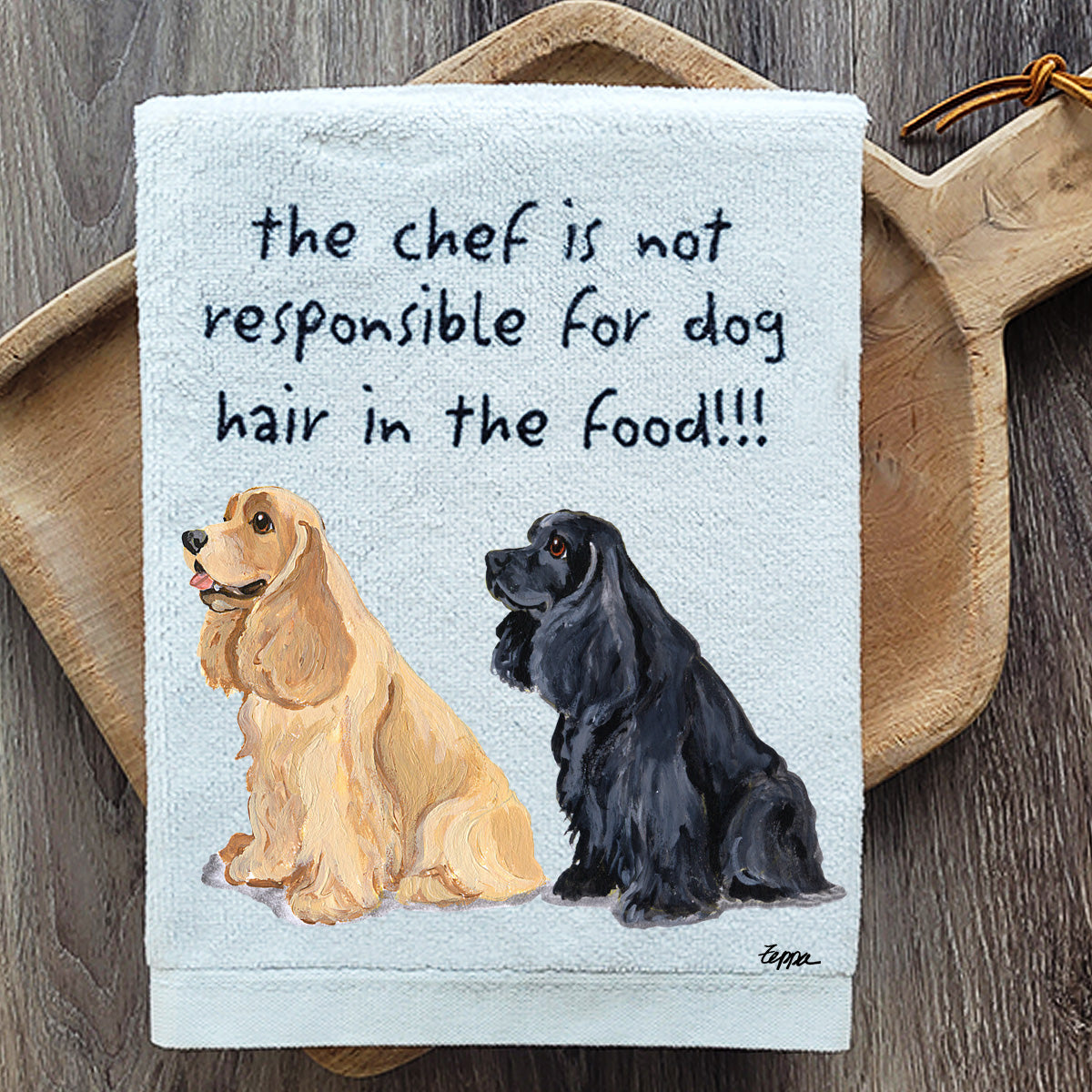 Pawsitively Adorable American Cocker Spaniel Pair Kitchen Towel