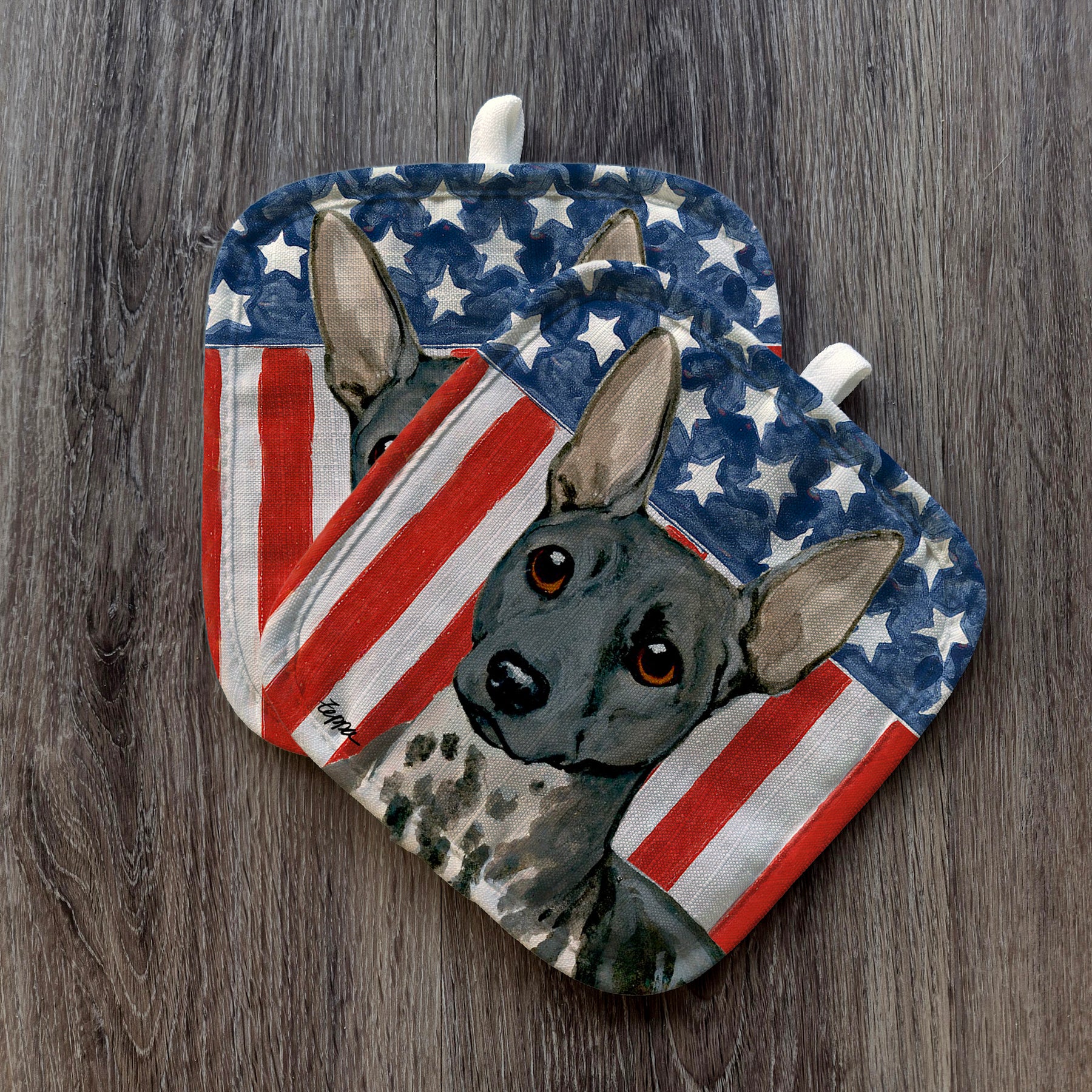 American Hairless Terrier Americana Pot Holders