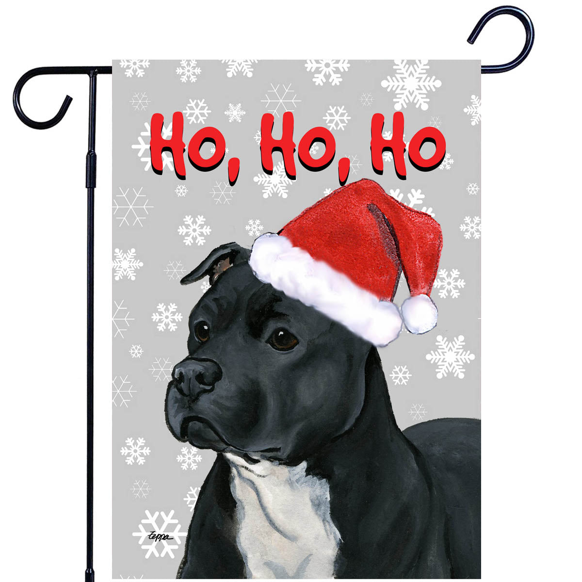 Pit Bull Ho Ho Ho Garden Flag