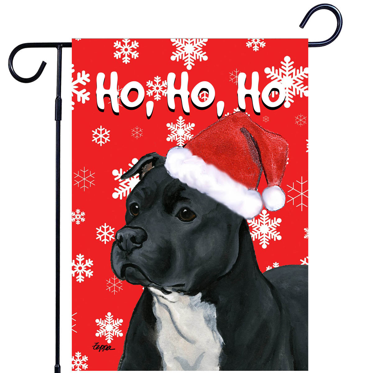 Pit Bull Ho Ho Ho Garden Flag