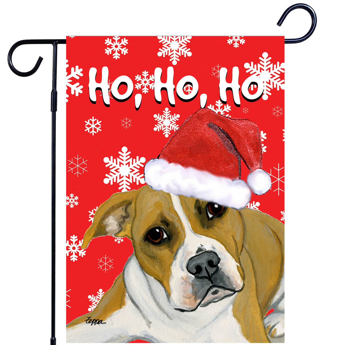 Pit Bull Ho Ho Ho Garden Flag