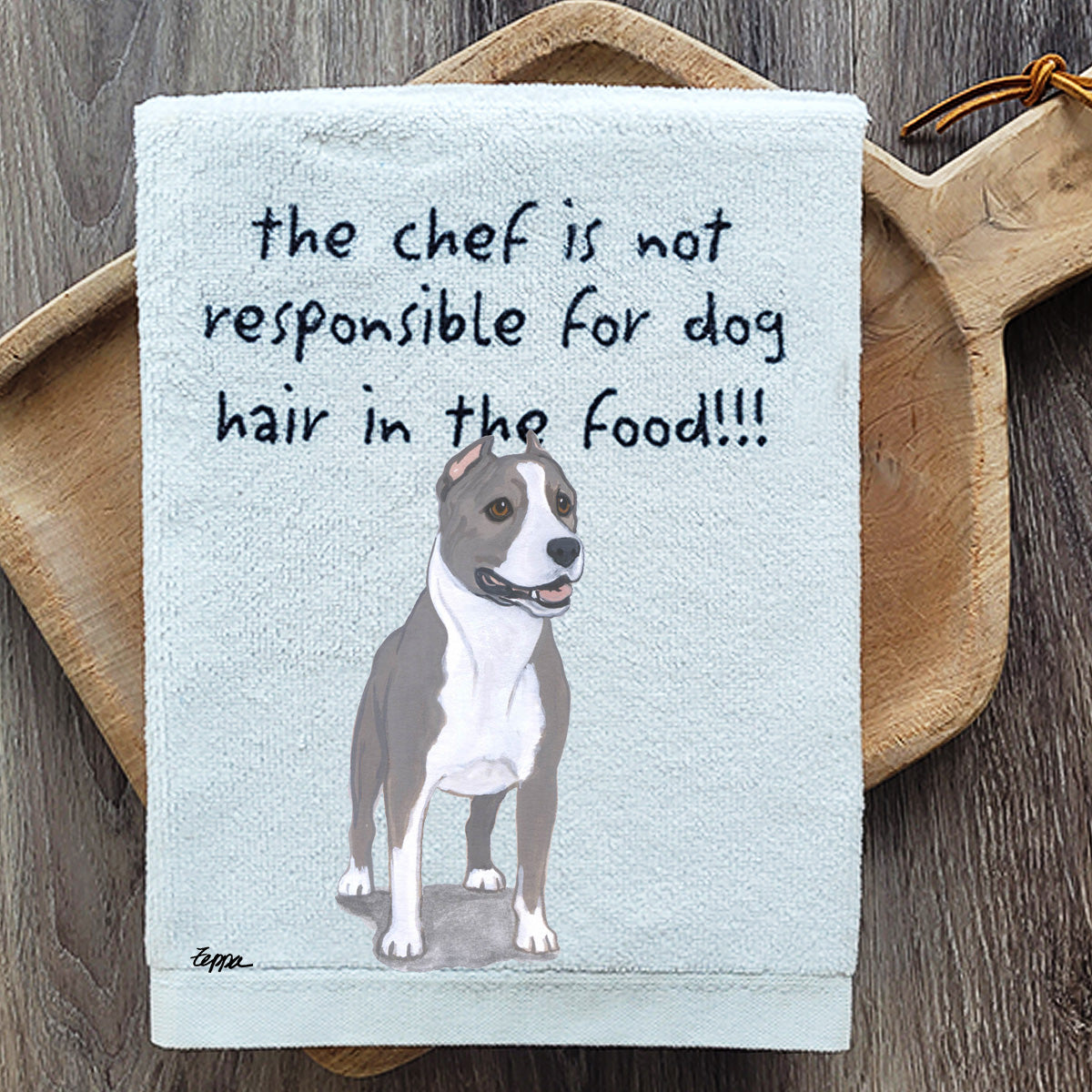 Pawsitively Adorable American Staffordshire Terrier Kitchen Towel