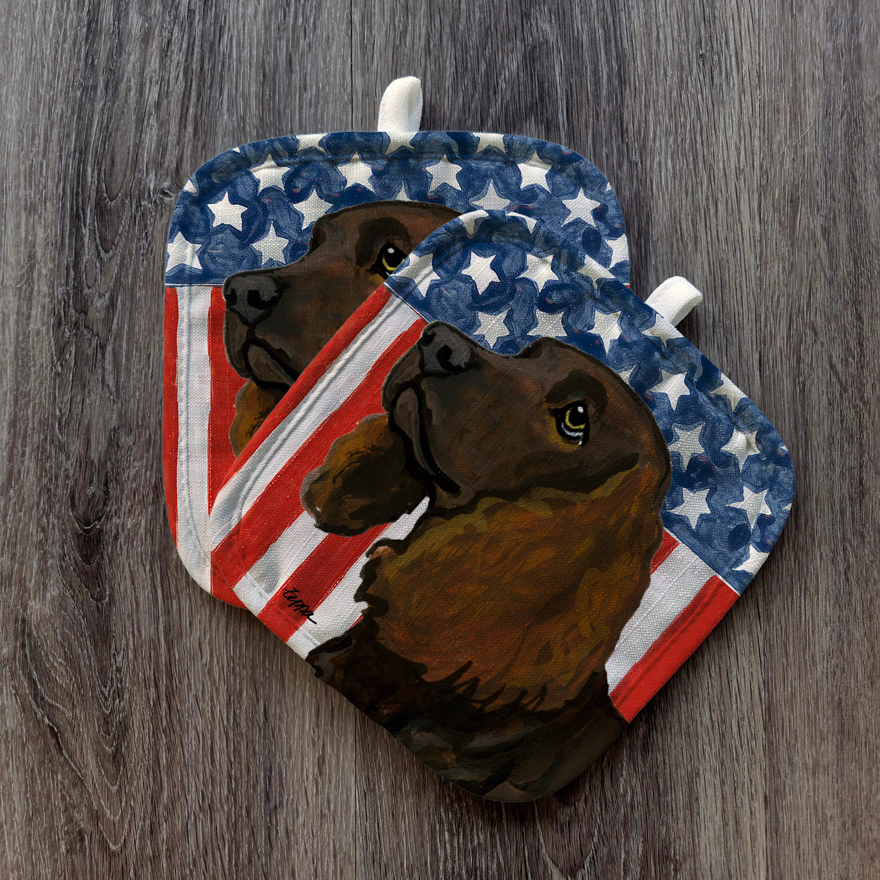 American Water Spaniel Americana Pot Holder Set