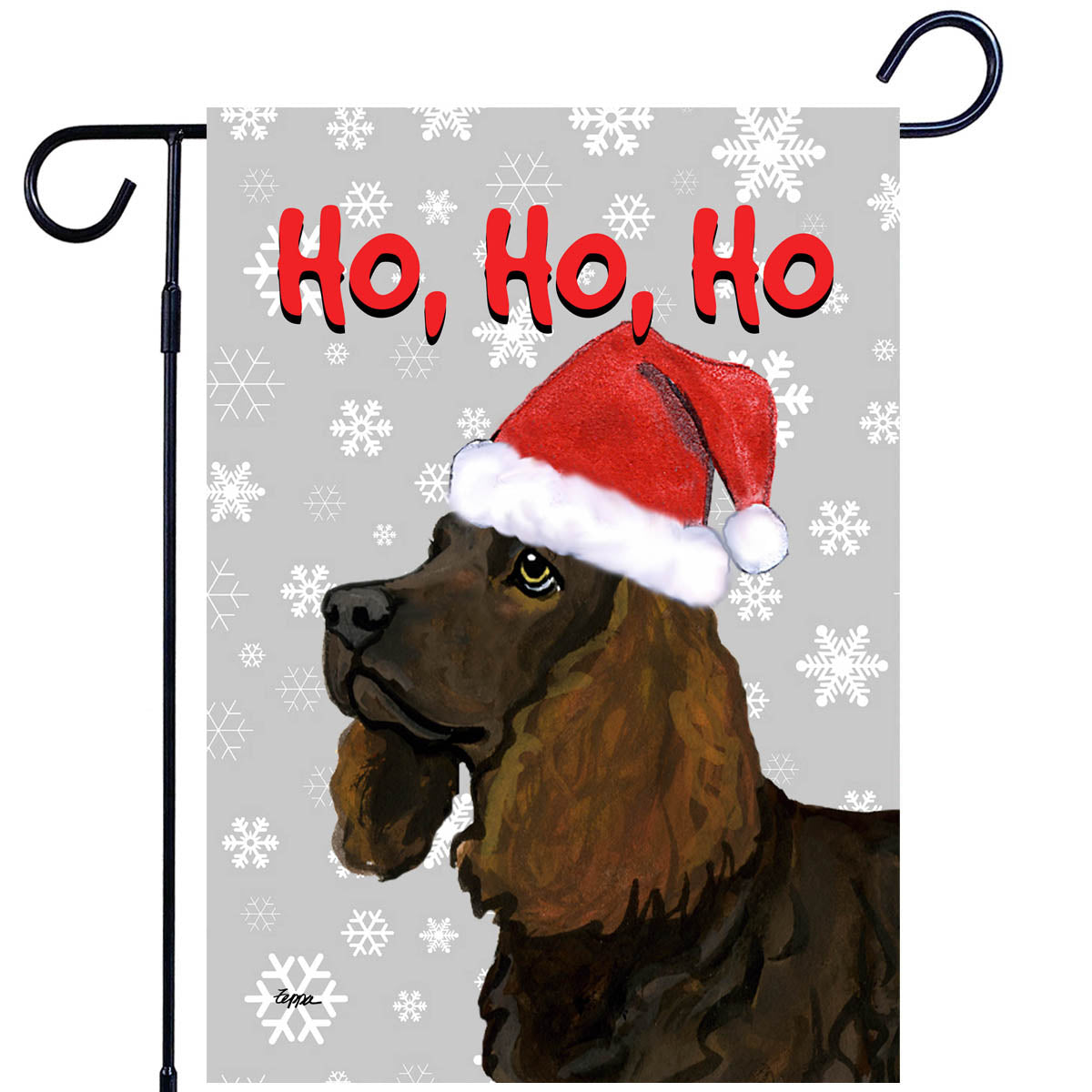 American Water Spaniel Ho Ho Ho Garden Flag