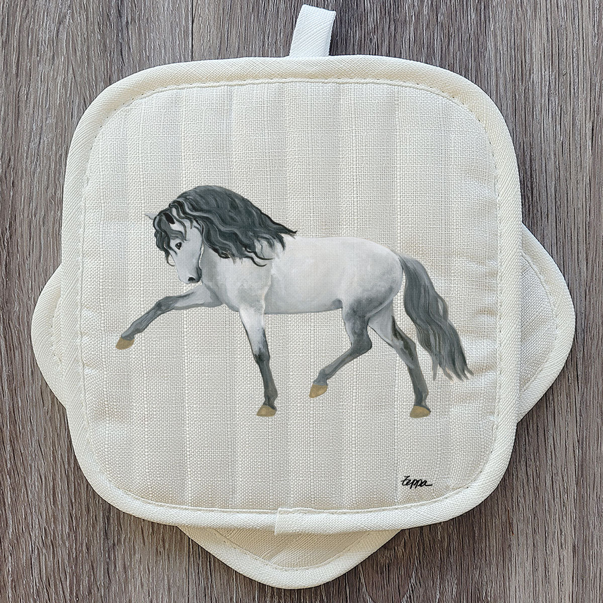 Pot Holder Set with Andalusian Horse Design