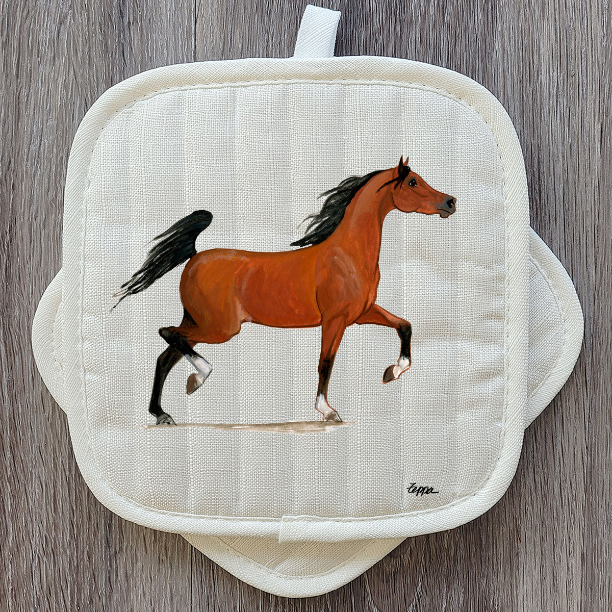 Pot Holder with Arabian Horse Design