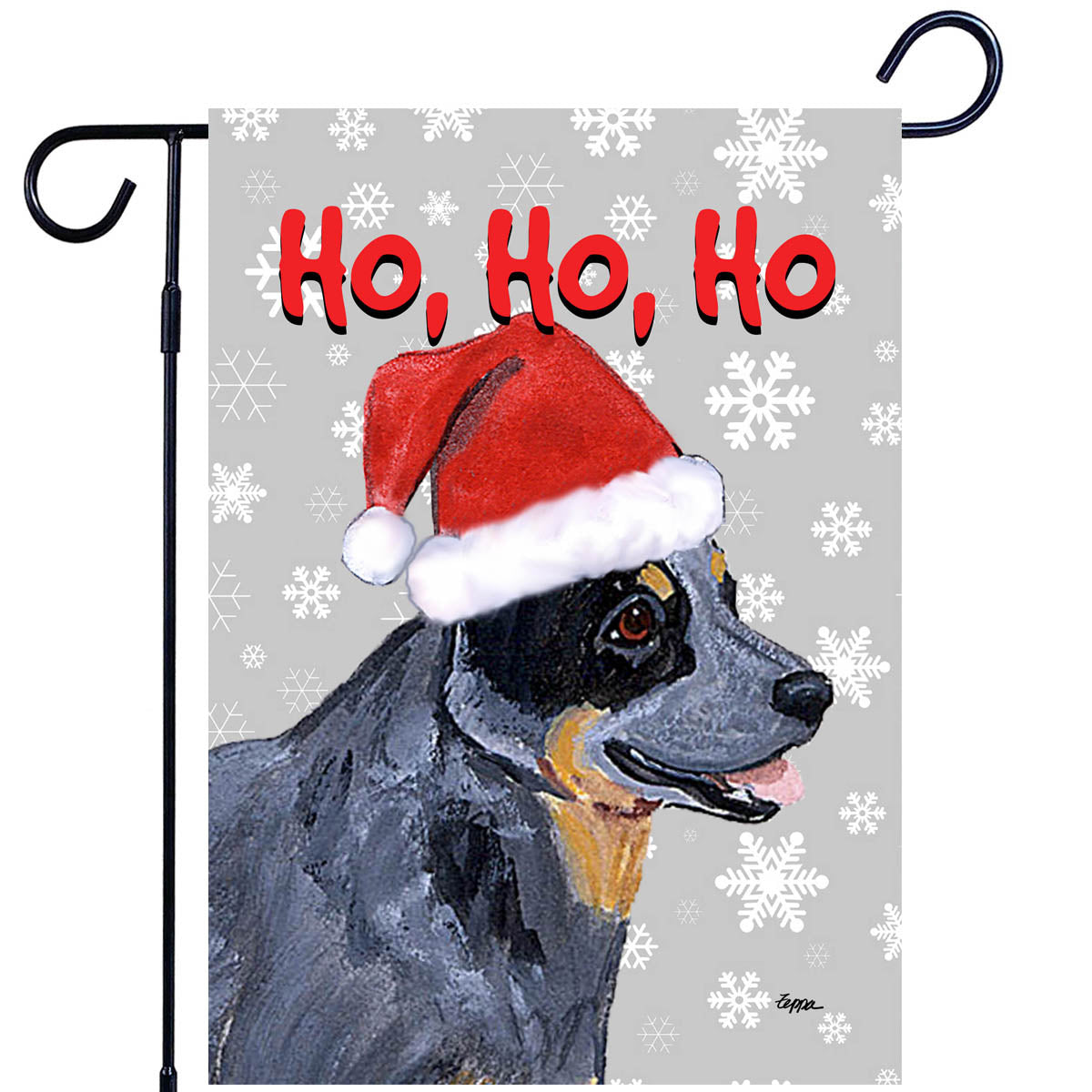 Australian Cattle Dog Ho Ho Ho Garden Flag