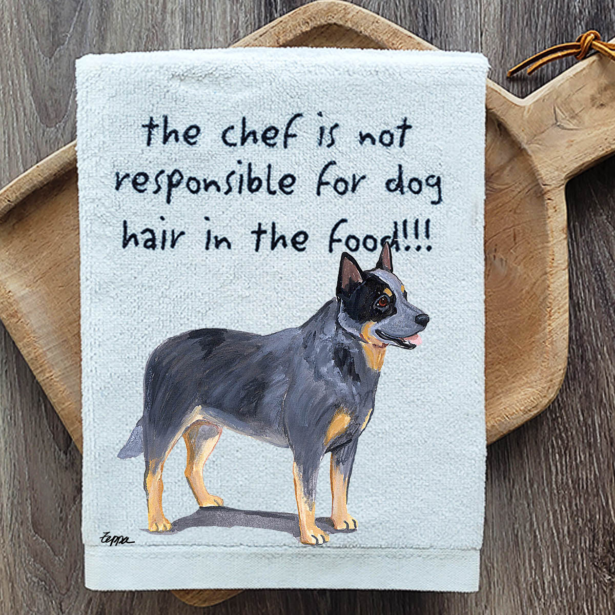 Pawsitively Adorable Australian Cattle Dog Kitchen Towel