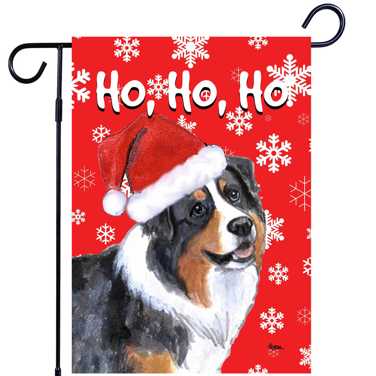 Australian Shepherd Ho Ho Ho Garden Flag