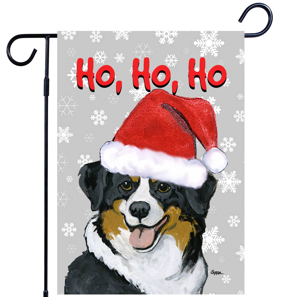 Australian Shepherd Ho Ho Ho Garden Flag