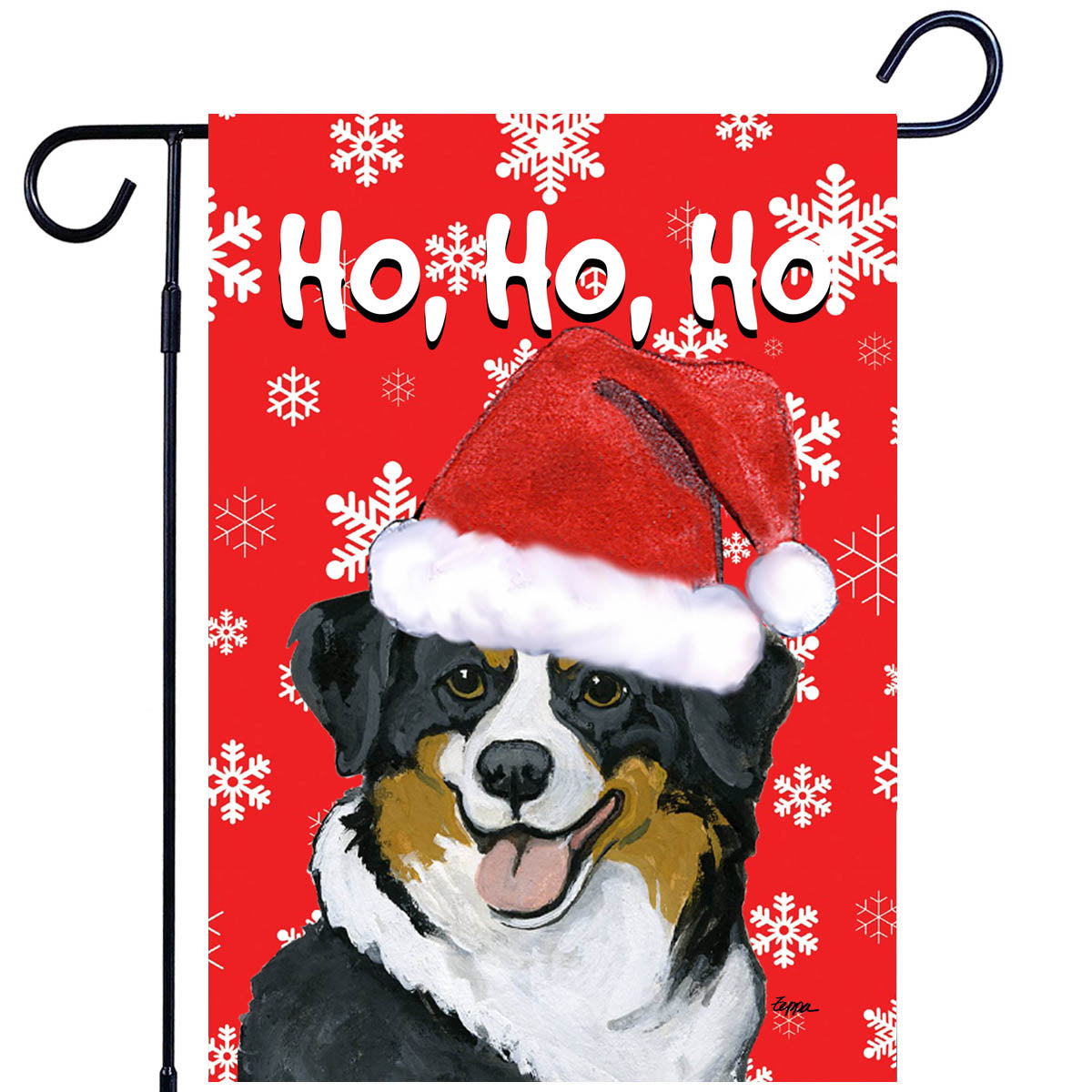 Australian Shepherd Ho Ho Ho Garden Flag