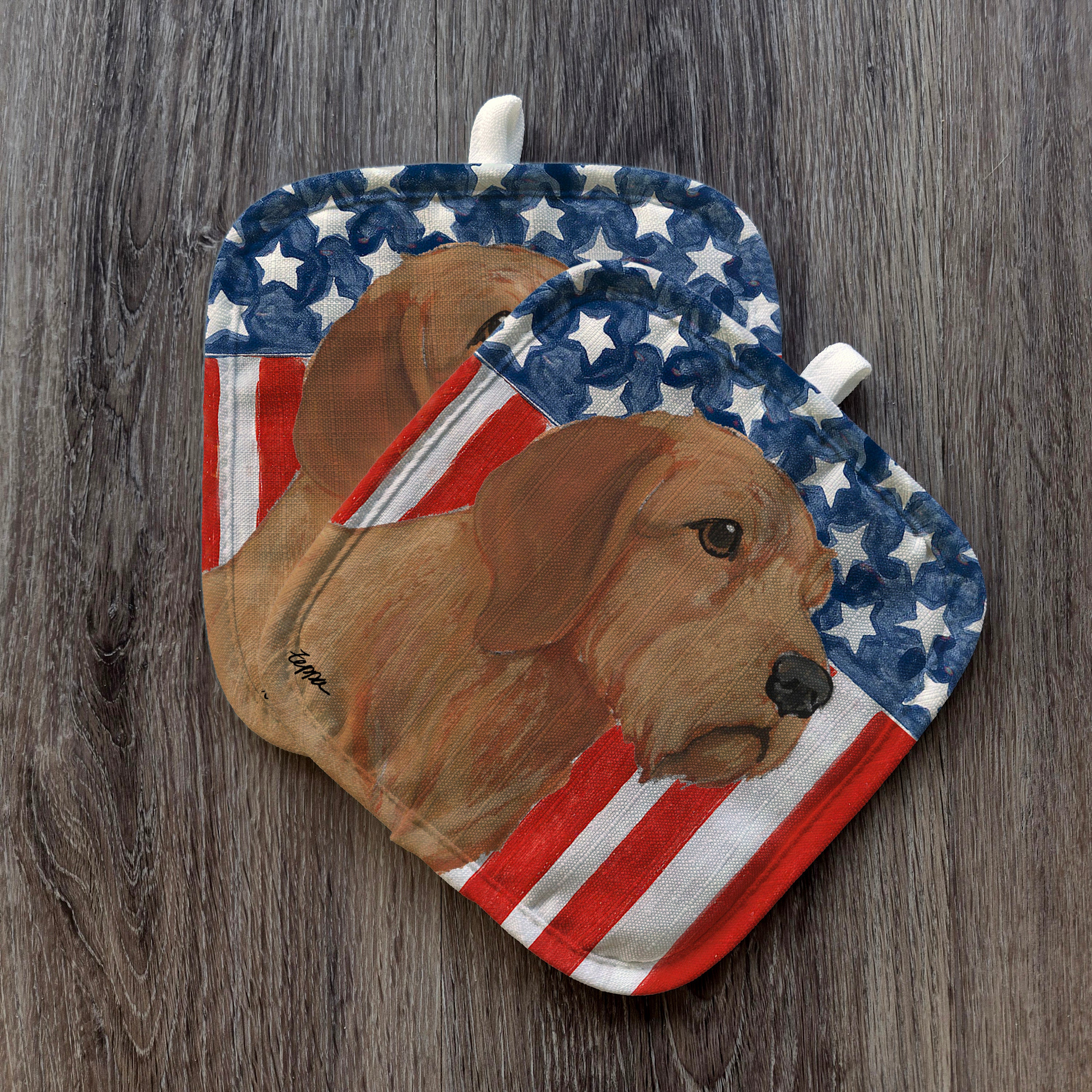 Basset Fauve de Bretagne Americana Pot Holder Set