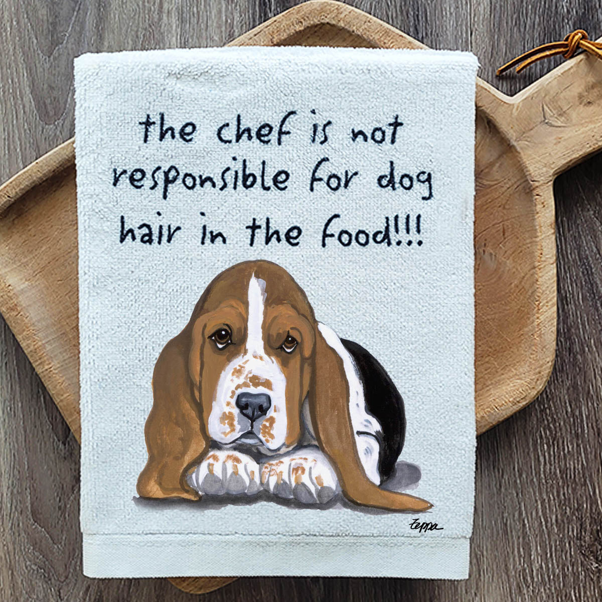 Pawsitively Adorable Basset Hound PuppyKitchen Towel