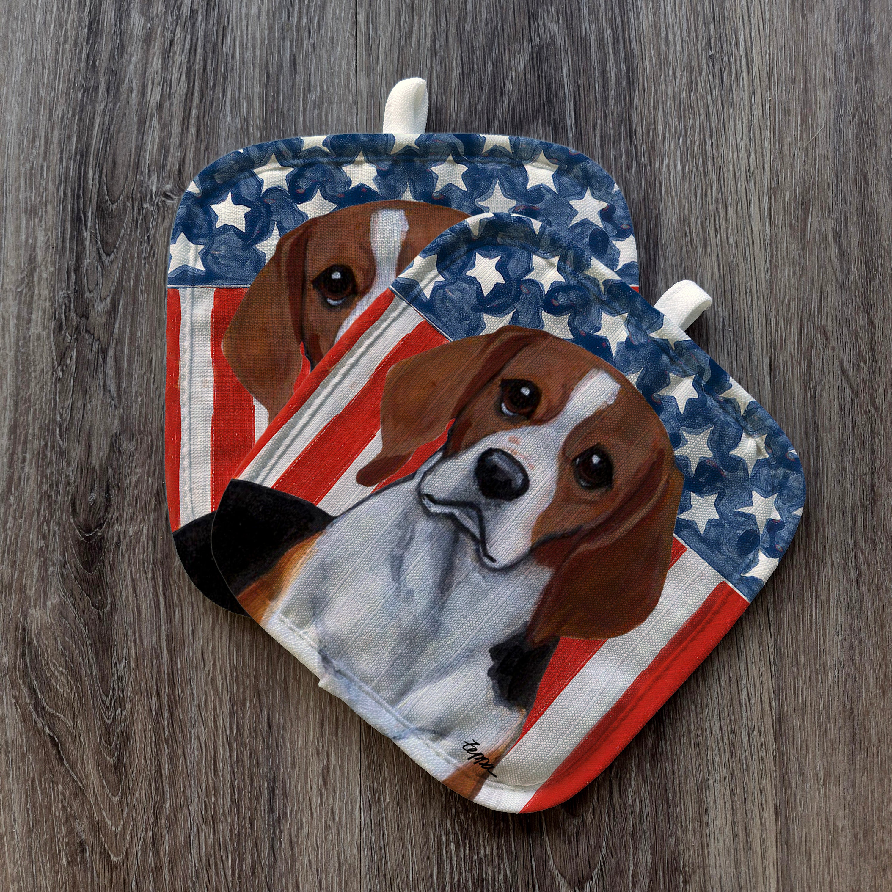 Beagle Americana Pot Holder Set