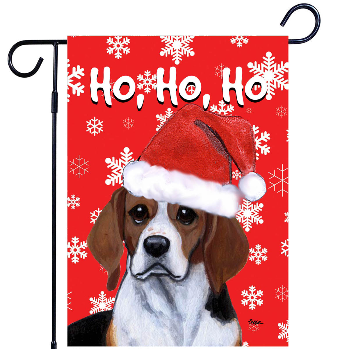 Beagle Ho Ho Ho Garden Flag