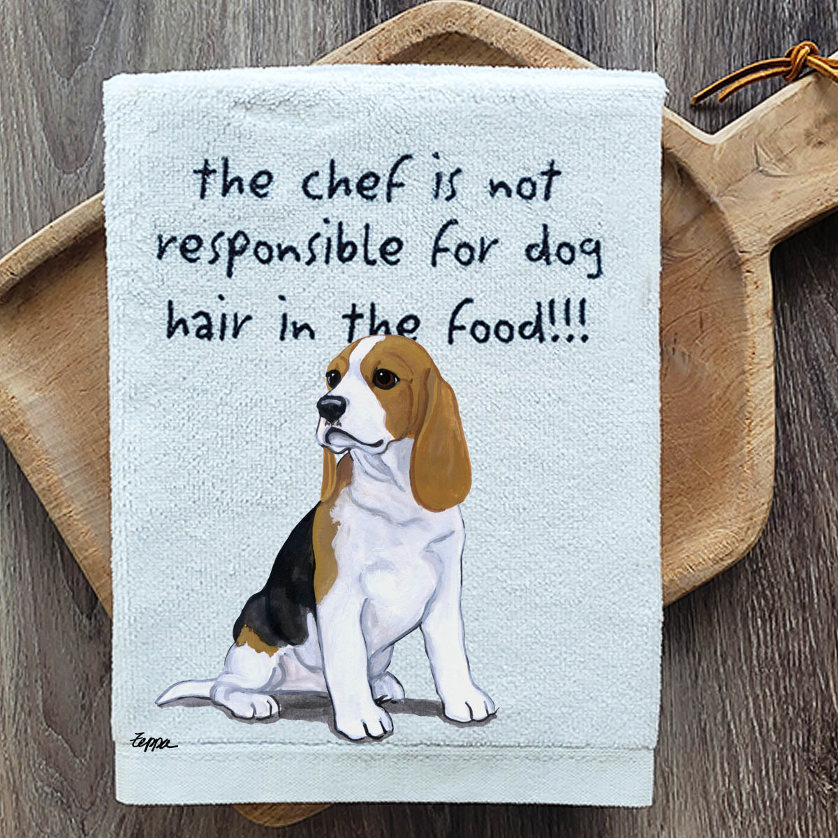Pawsitively Adorable Beagle Pup Kitchen Towel