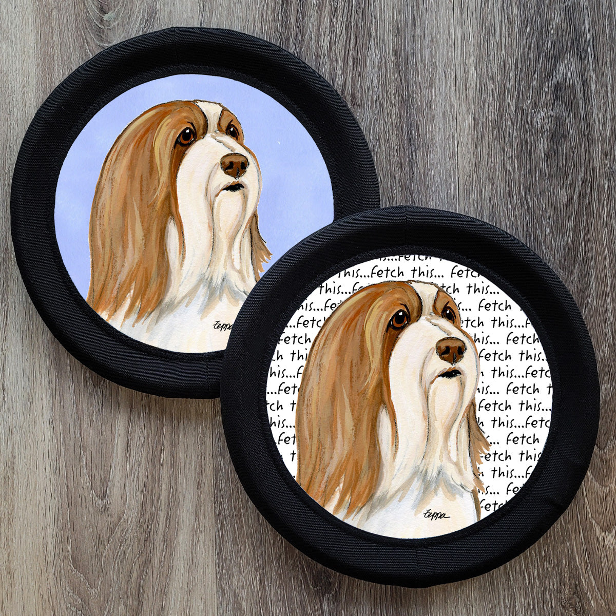 Bearded Collie Brown and White FotoFrisby Flying Disk Dog Toy
