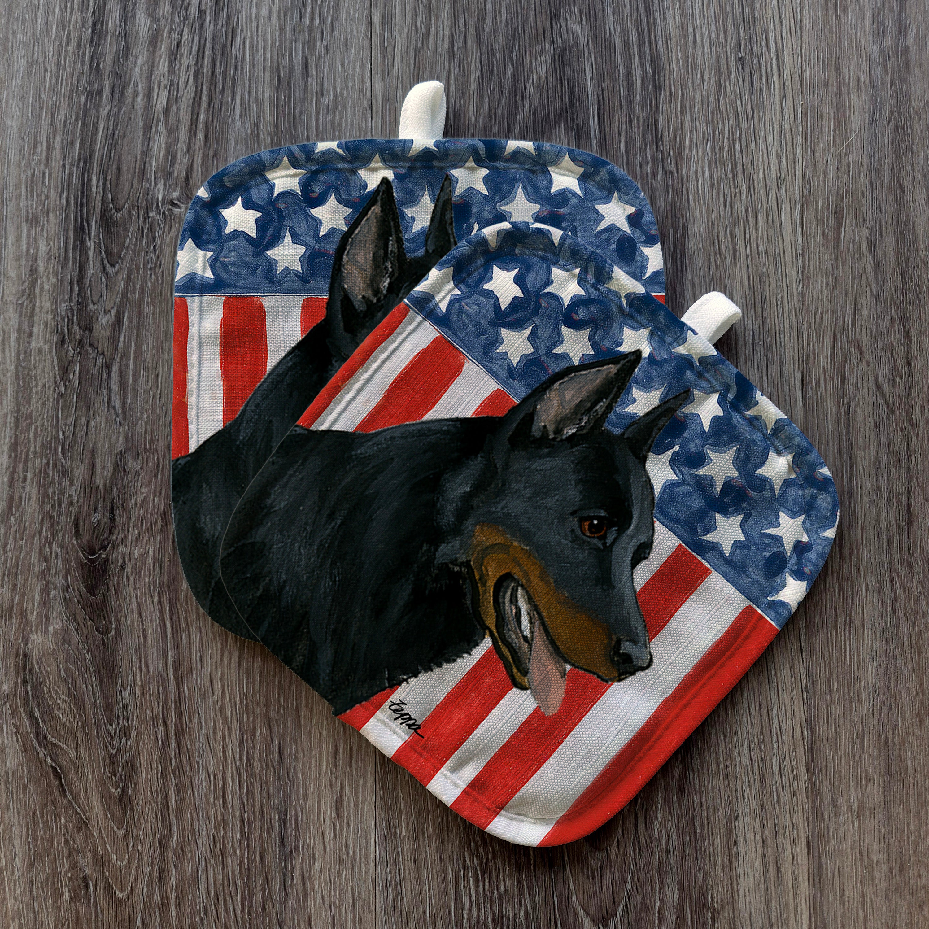 Beauceron Americana Pot Holder Set