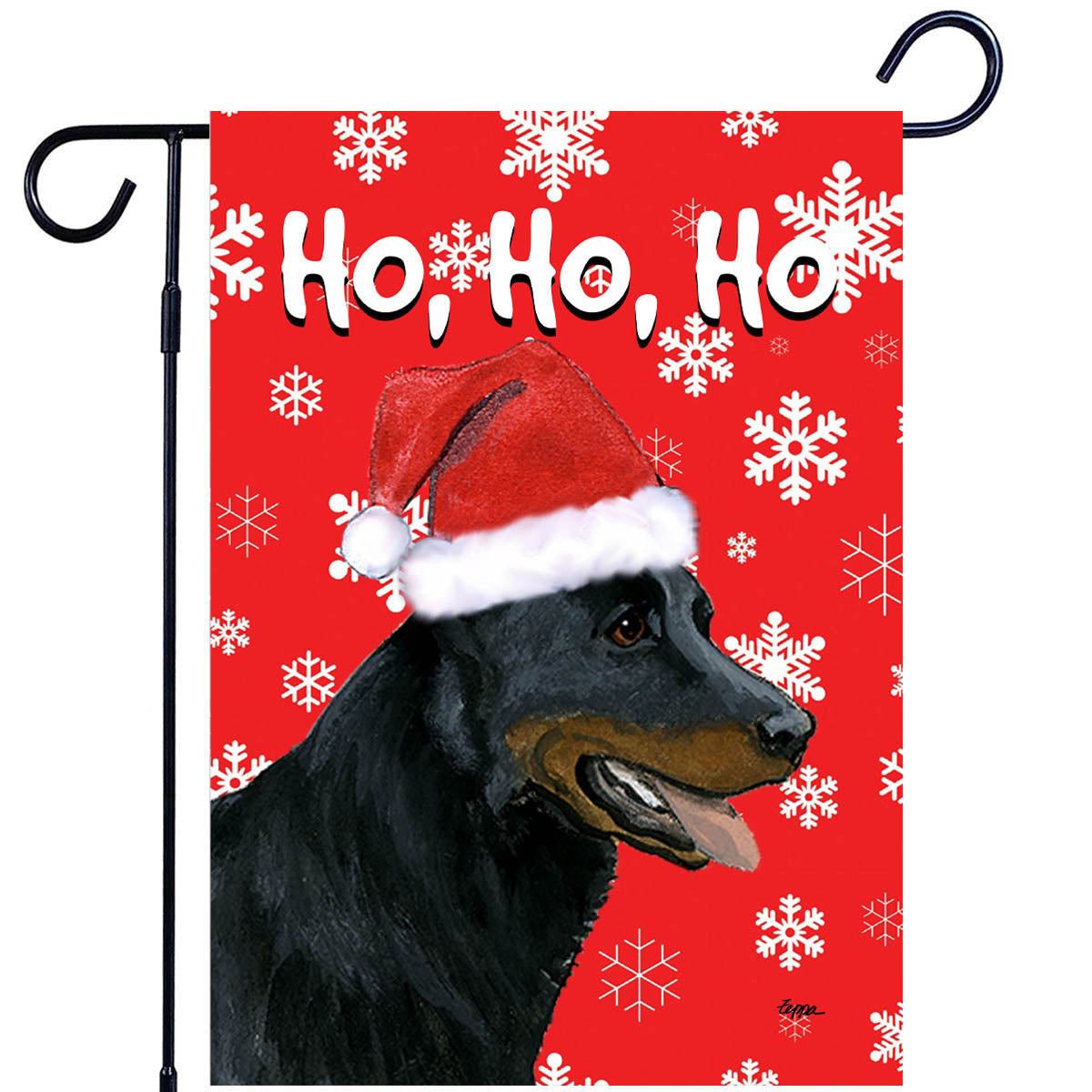 Beauceron Ho Ho Ho Garden Flag