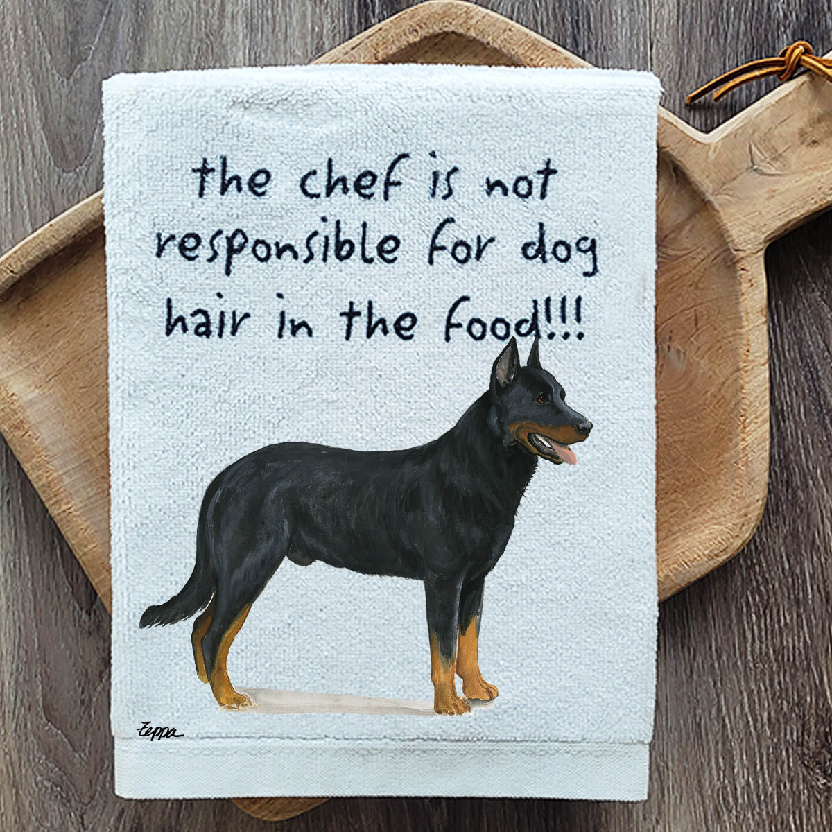 Pawsitively Adorable Beauceron Kitchen Towel