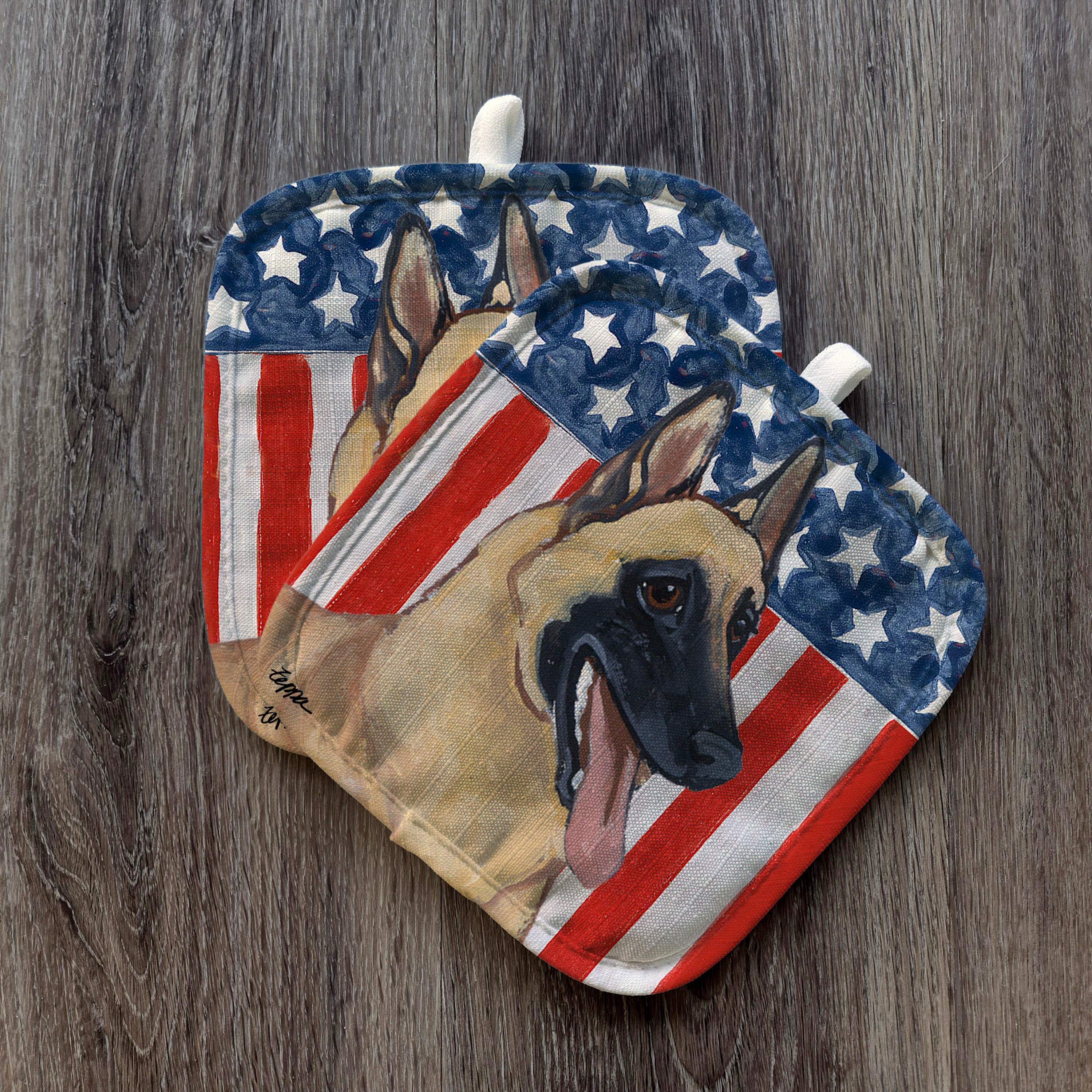 Belgian Malinois Americana Pot Holder Set
