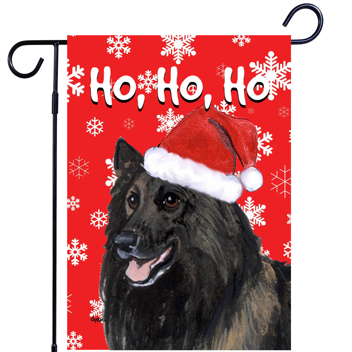 Belgian Tervuren Ho Ho Ho Garden Flag