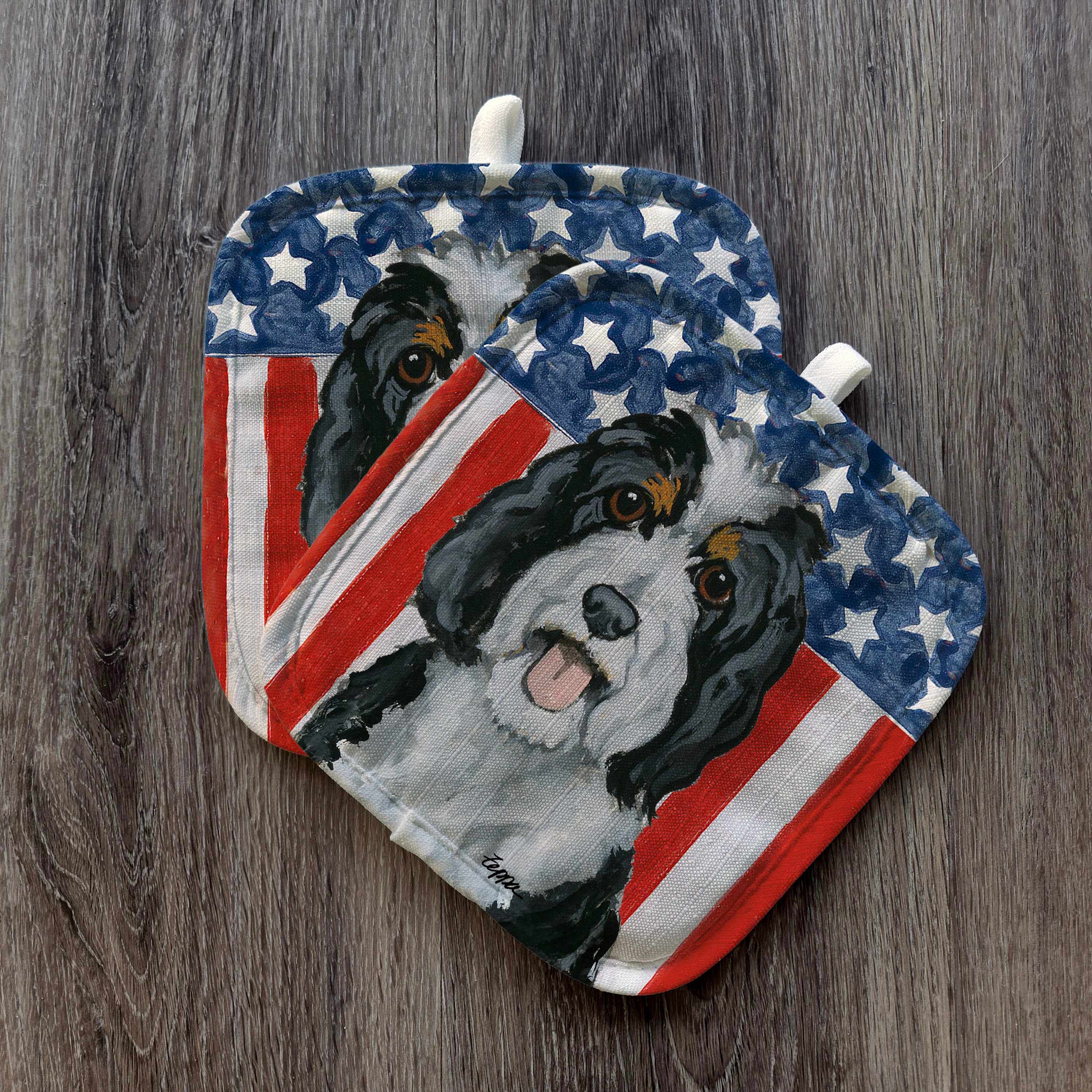 Bernedoodle Americana Pot Holders