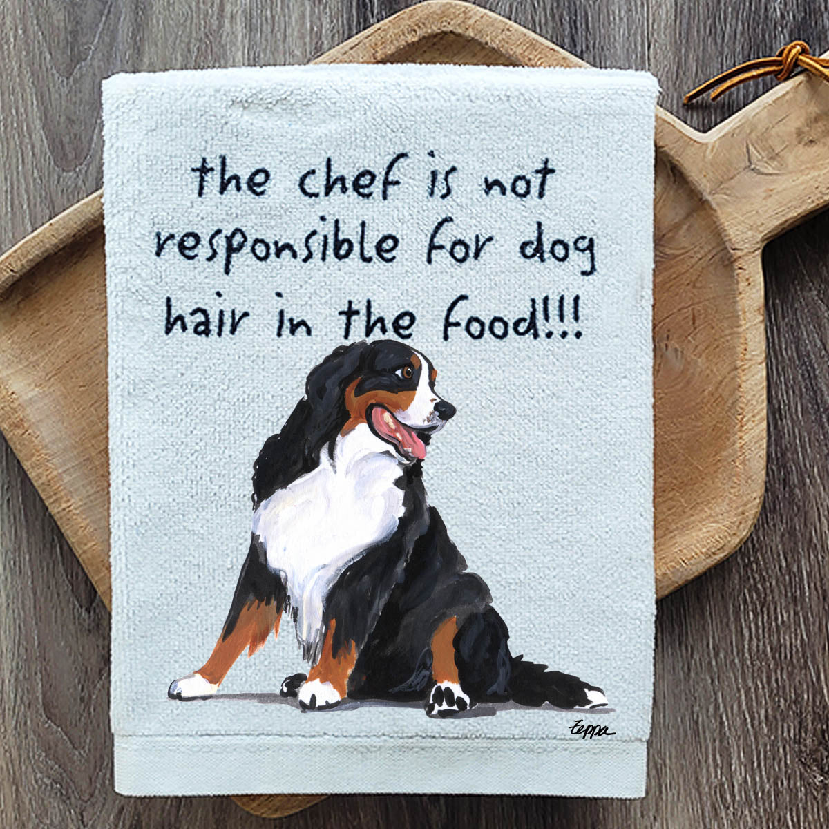 Pawsitively Adorable Bernese Mountain Dog Kitchen Towel