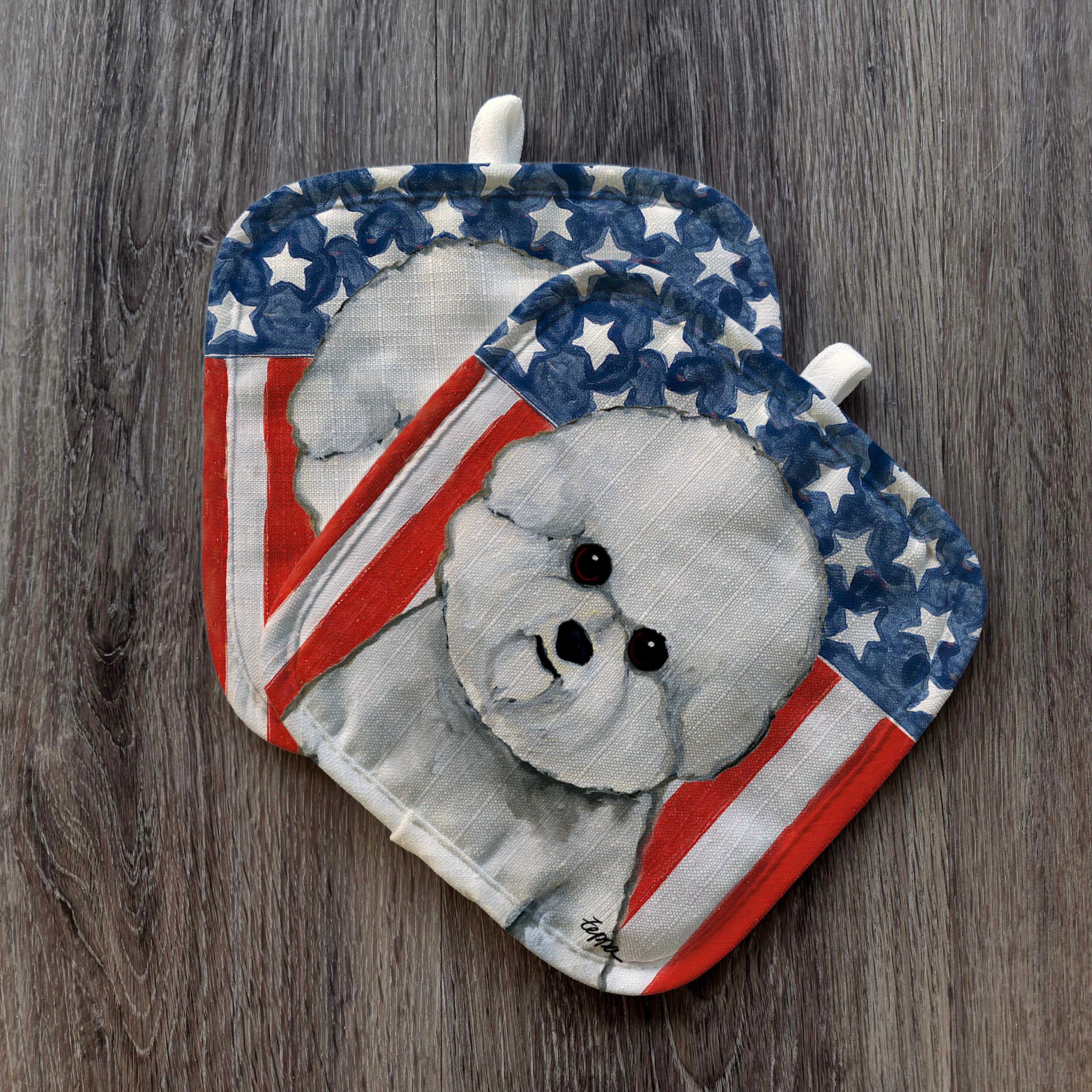 Bichon Frise Americana Pot Holder Set