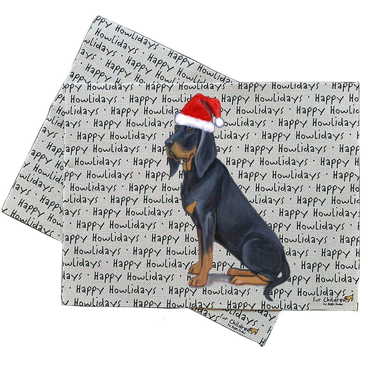 Black and Tan Coonhound Howliday Placemats