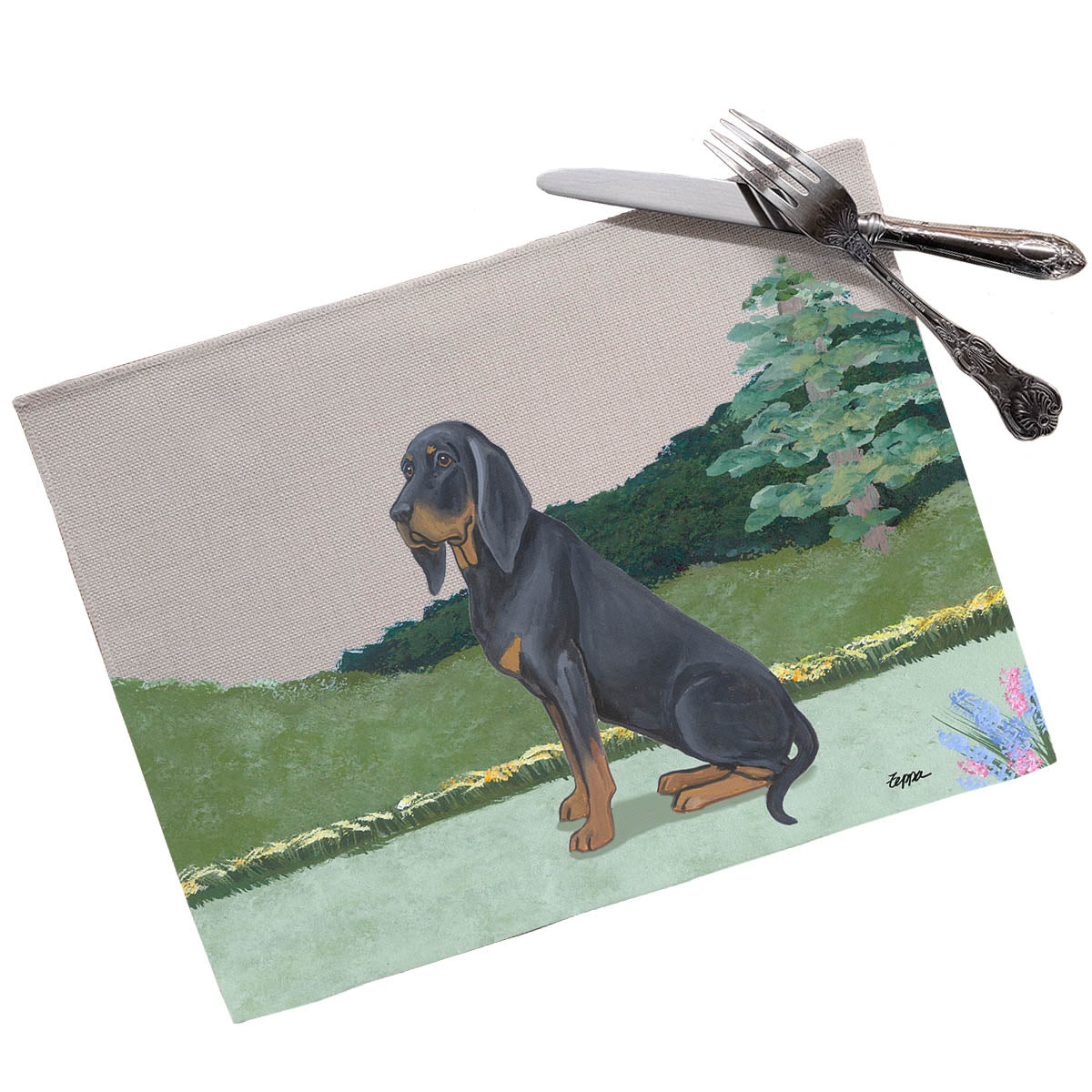 Black and Tan Coonhound Scenic Placemats