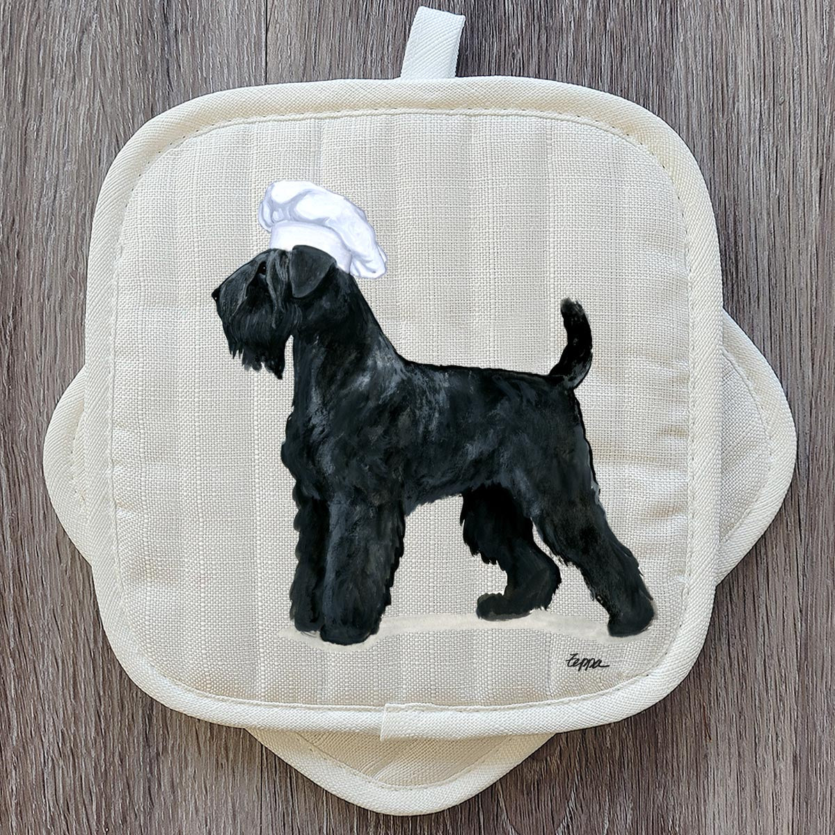 Black Russian Terrier Potholder Set