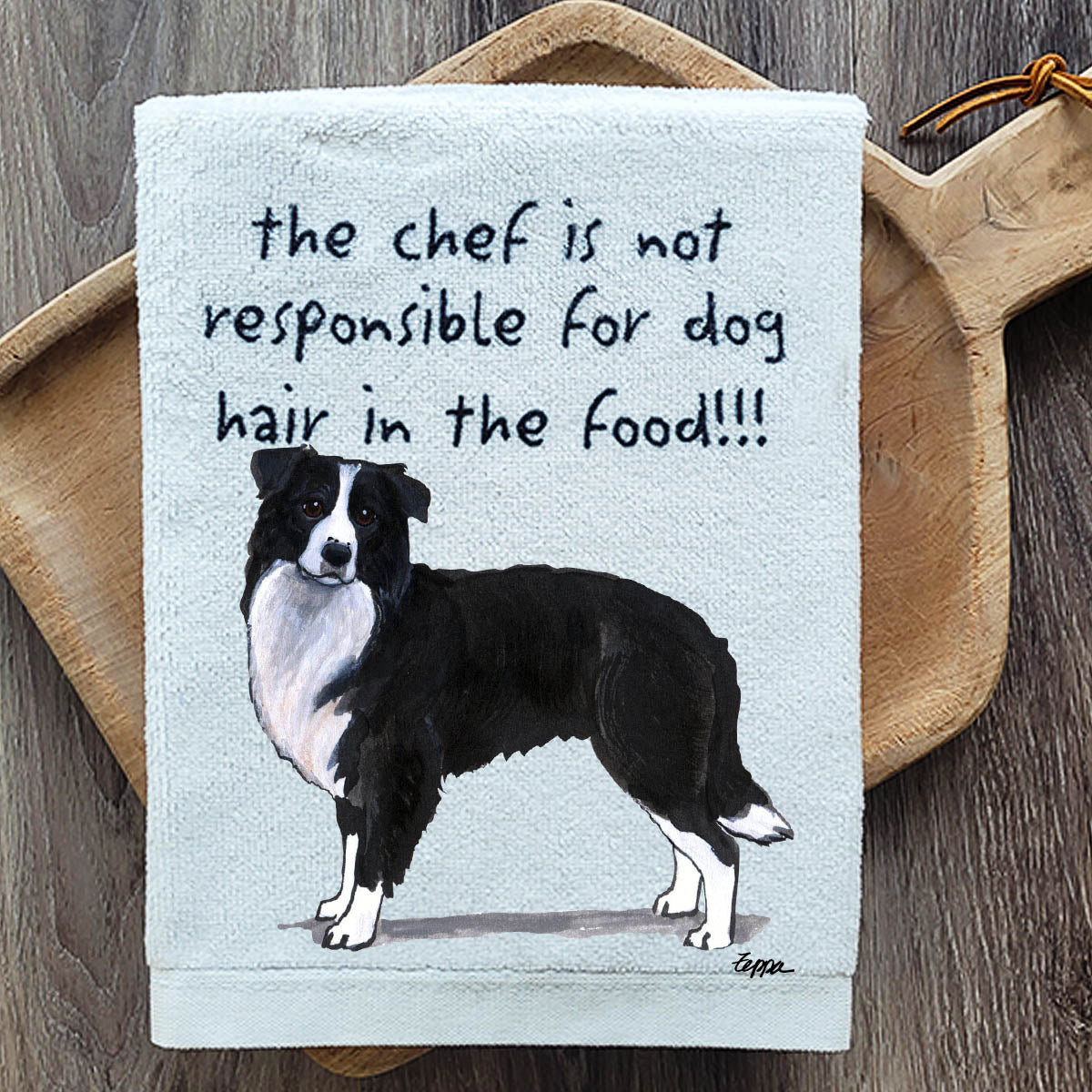 Pawsitively Adorable Border Collie Kitchen Towel