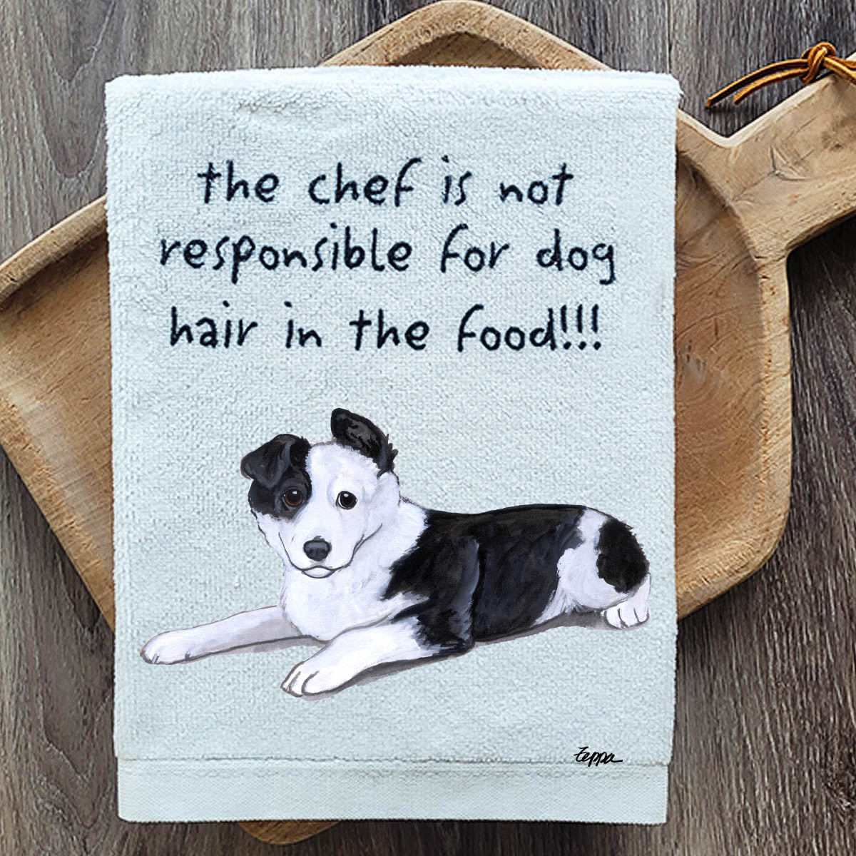 Pawsitively Adorable Border Collie Puppy Kitchen Towel