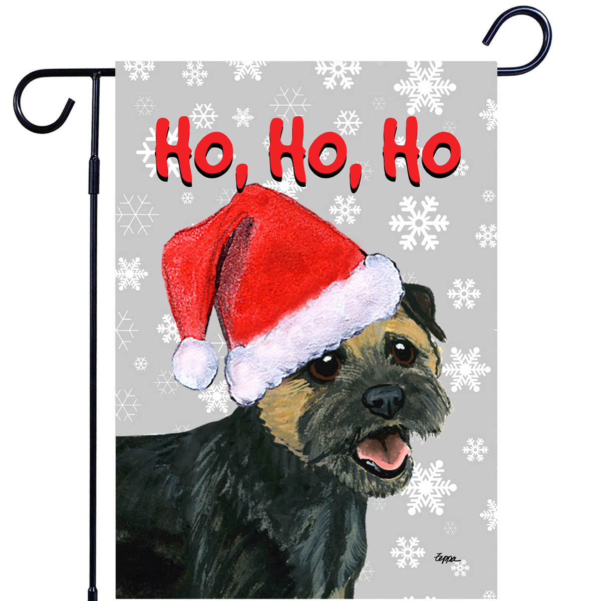 Border Terrier Ho Ho Ho Garden Flag