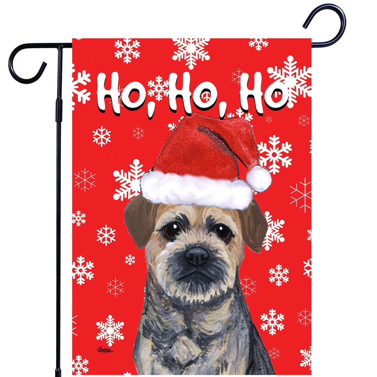 Border Terrier Ho Ho Ho Garden Flag