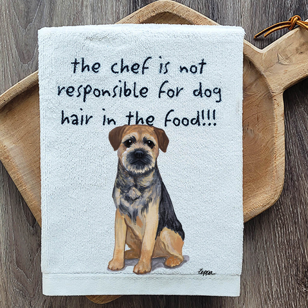 Pawsitively Adorable Border Terrier Kitchen Towel