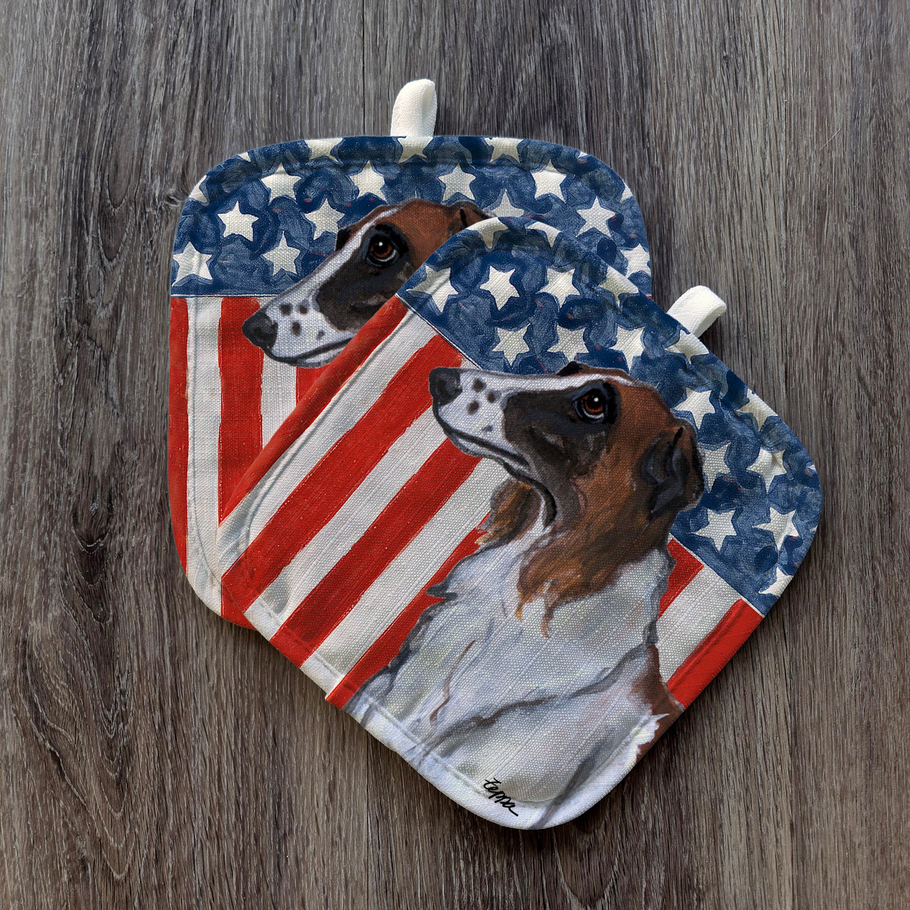 Borzoi Americana Pot Holder Set