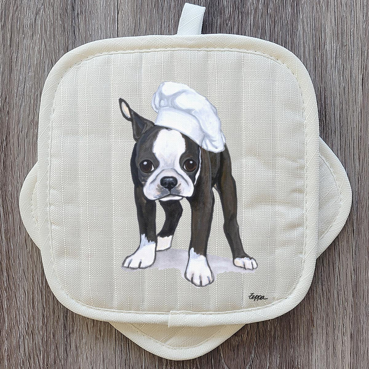 Boston Terrier Puppy Pot Holders